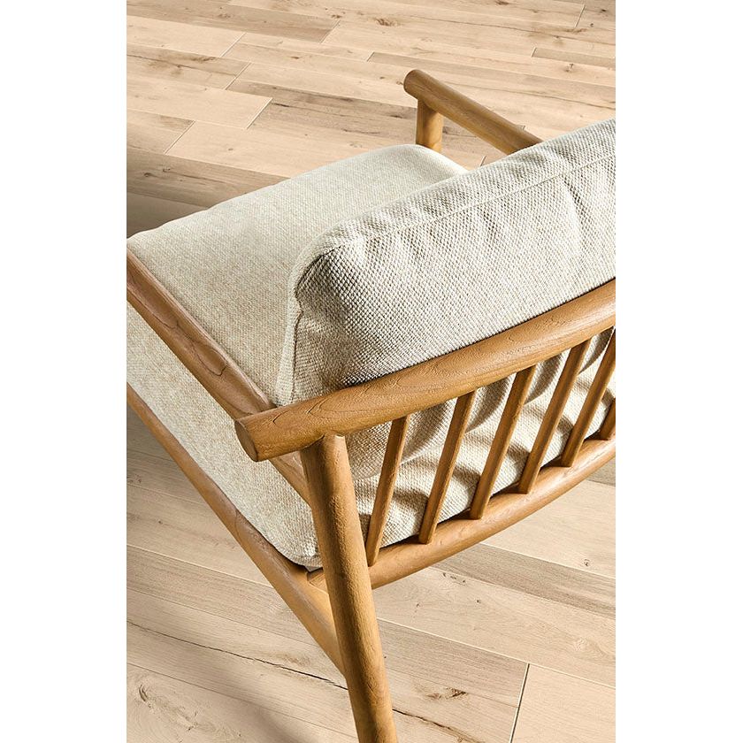 KURO Loungesessel aus naturbelassenem Teakholz inklusive cremefarbenen Kissen. - Image 3