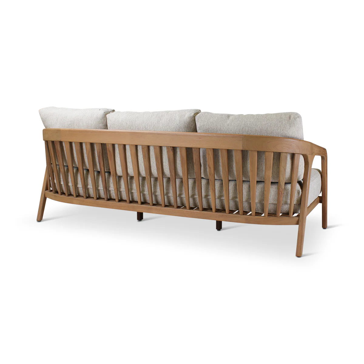 Garten-Sofa 3-Sitzer aus naturbelassenem Teakholz LISA - Image 4
