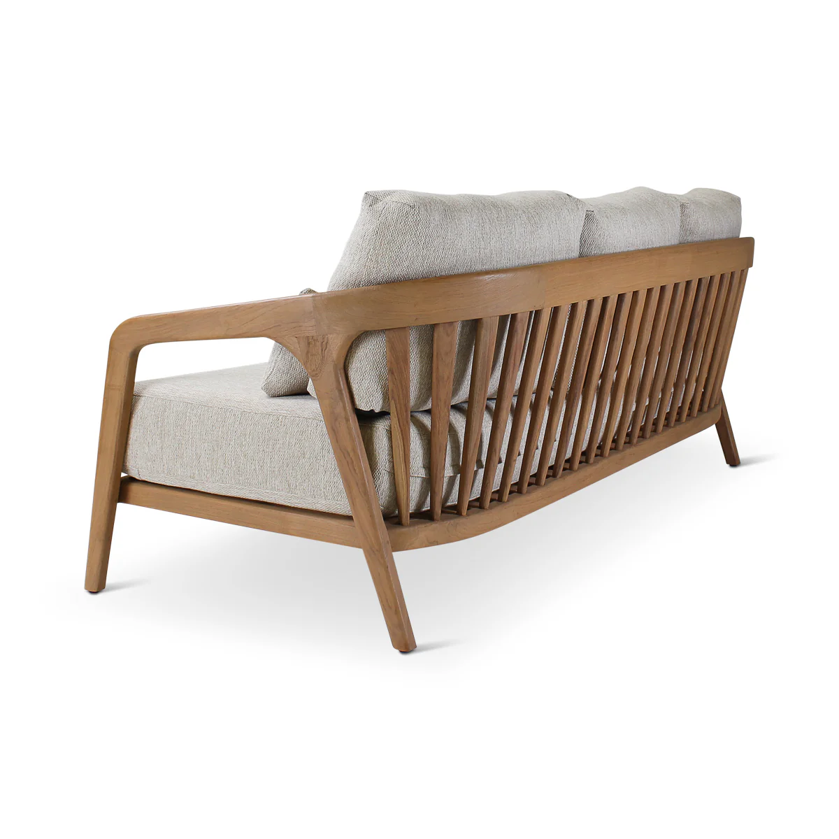 Garten-Sofa 3-Sitzer aus naturbelassenem Teakholz LISA - Image 6