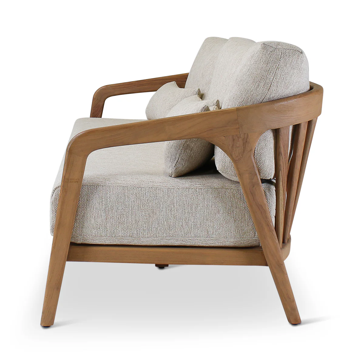 Garten-Sofa 3-Sitzer aus naturbelassenem Teakholz LISA - Image 7