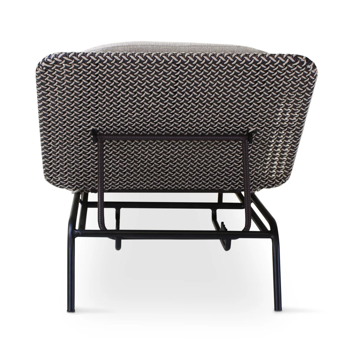 MODESTO Sonnenliege aus schwarzem Aluminium mit oyster-farbenem Geflecht - Image 4