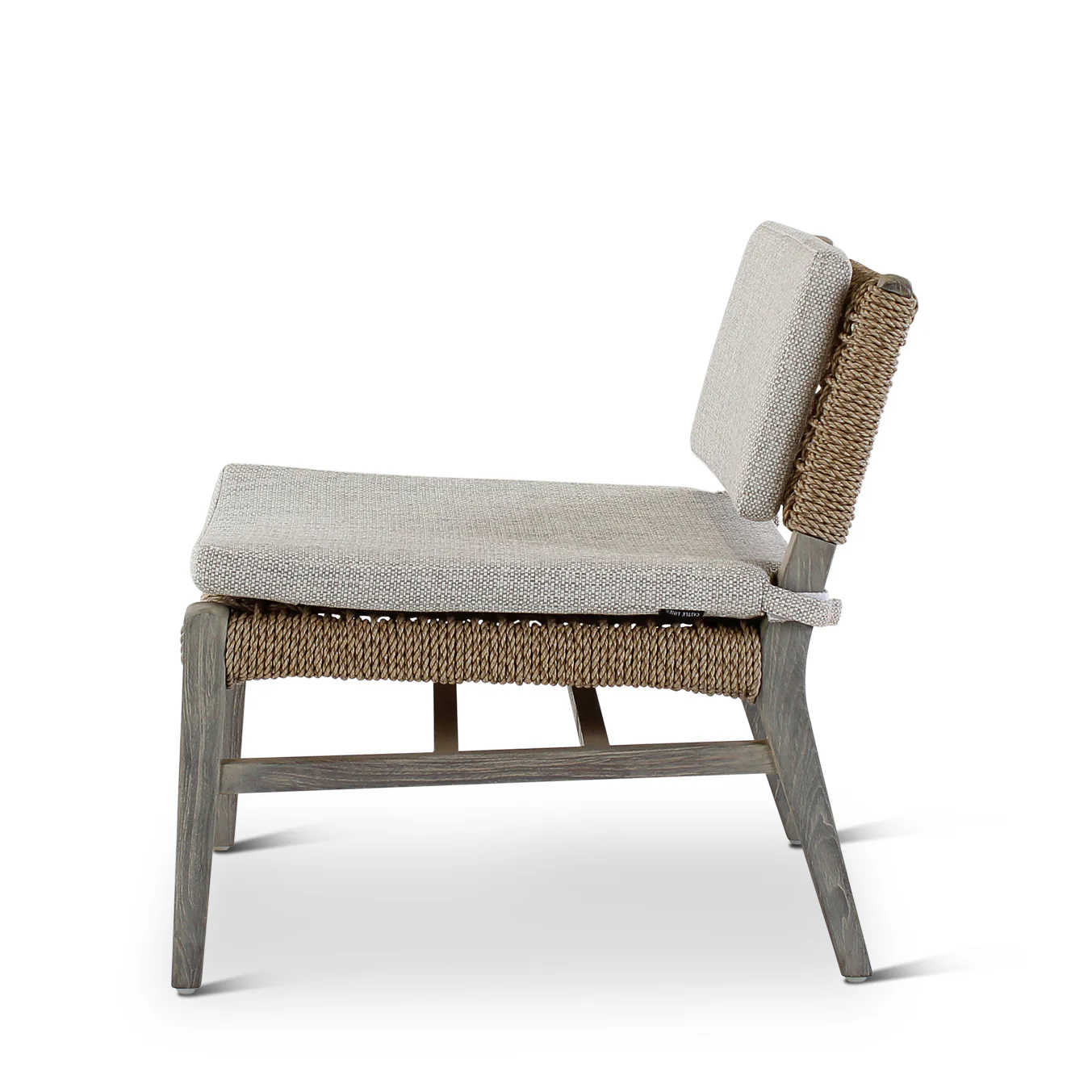 NAOMI Loungesessel aus Teakholz in Grau mit beigem Geflecht - Image 7