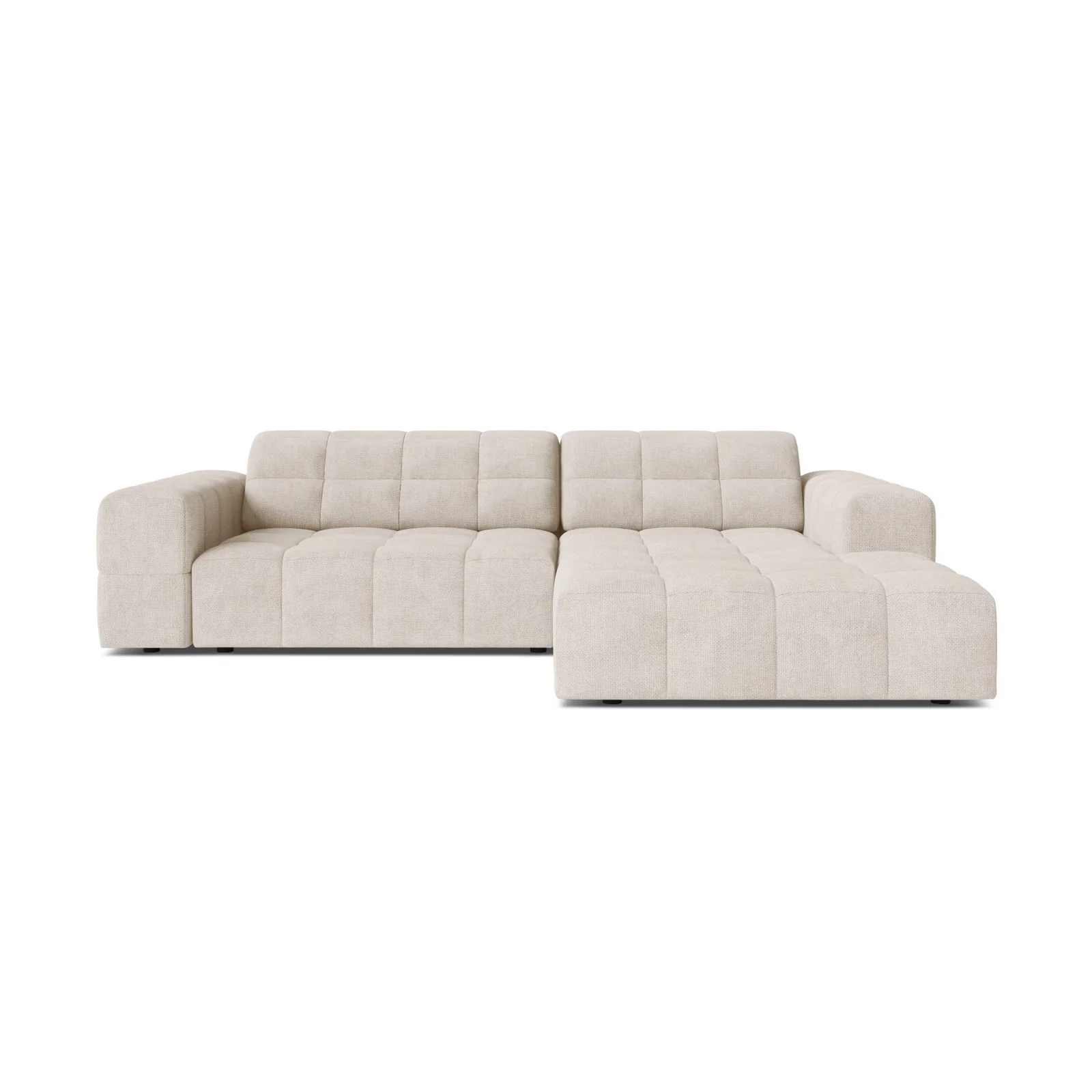 Chicago 3-Sitzer Ecksofa, Rechte Seite, aus Samt oder Chenille, 234x167 cm