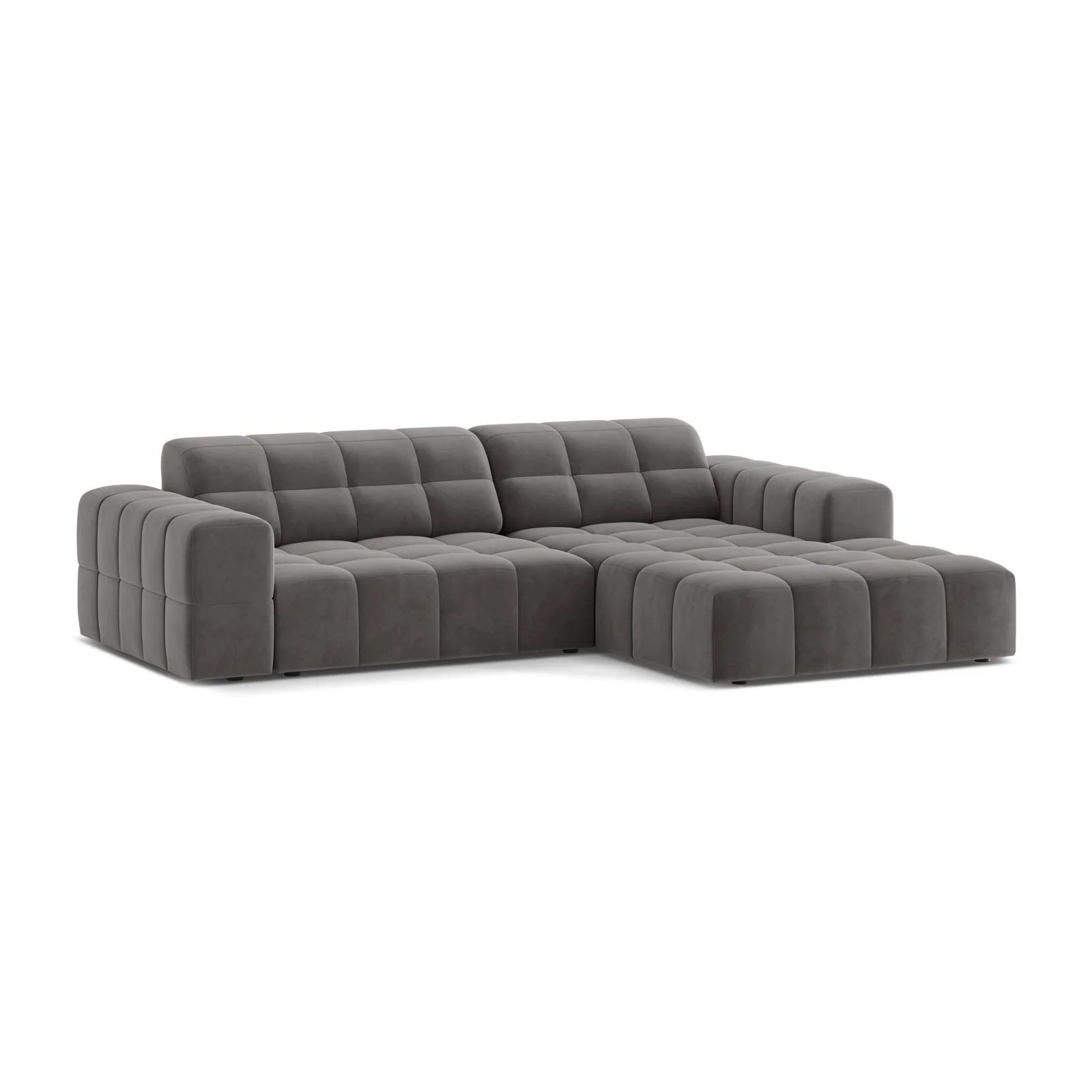 Chicago 3-Sitzer Ecksofa, Rechte Seite, aus Samt oder Chenille, 234x167 cm - Image 108