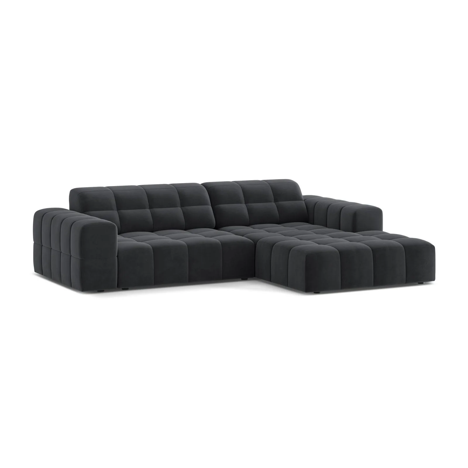 Chicago 3-Sitzer Ecksofa, Rechte Seite, aus Samt oder Chenille, 234x167 cm - Image 113
