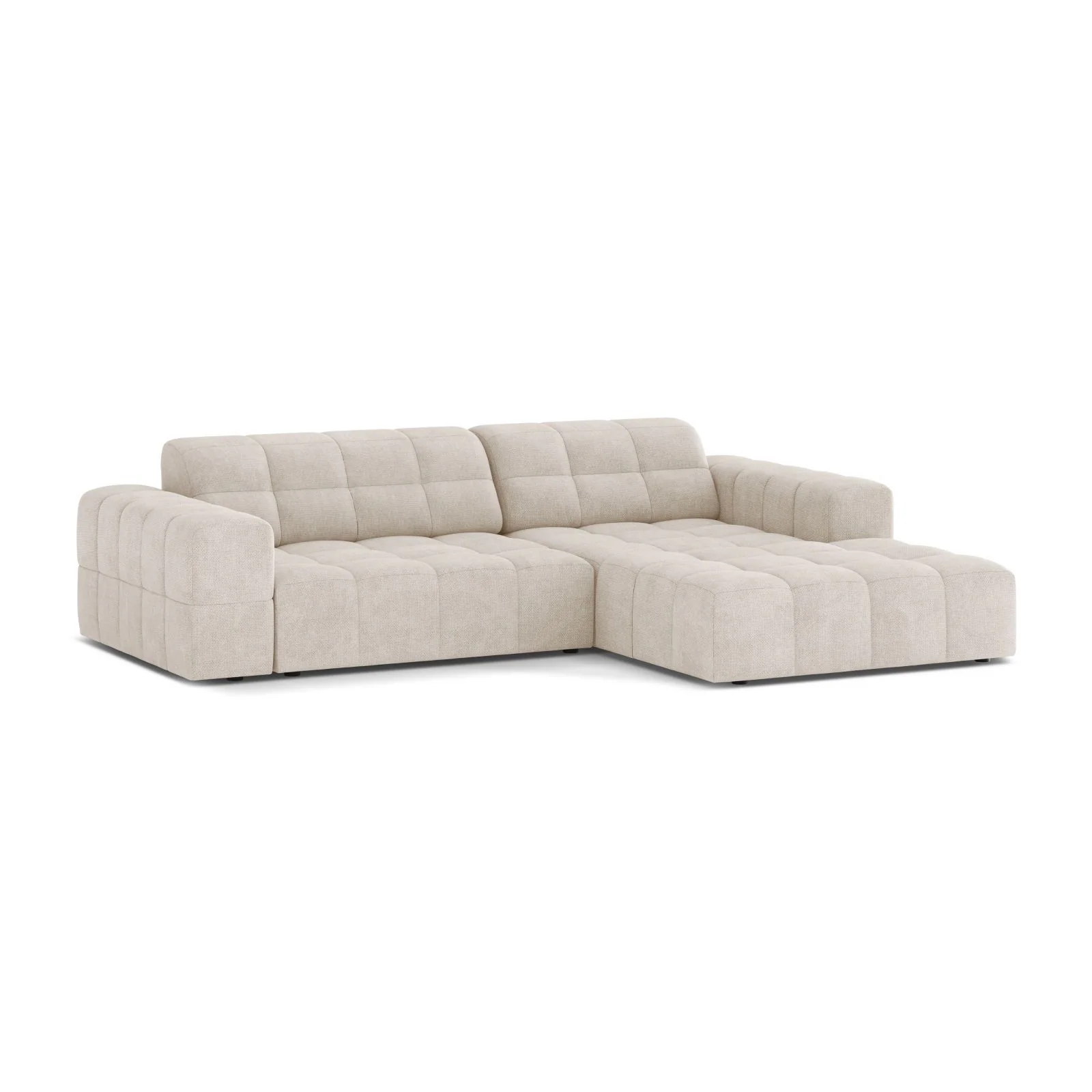 Chicago 3-Sitzer Ecksofa, Rechte Seite, aus Samt oder Chenille, 234x167 cm - Image 3