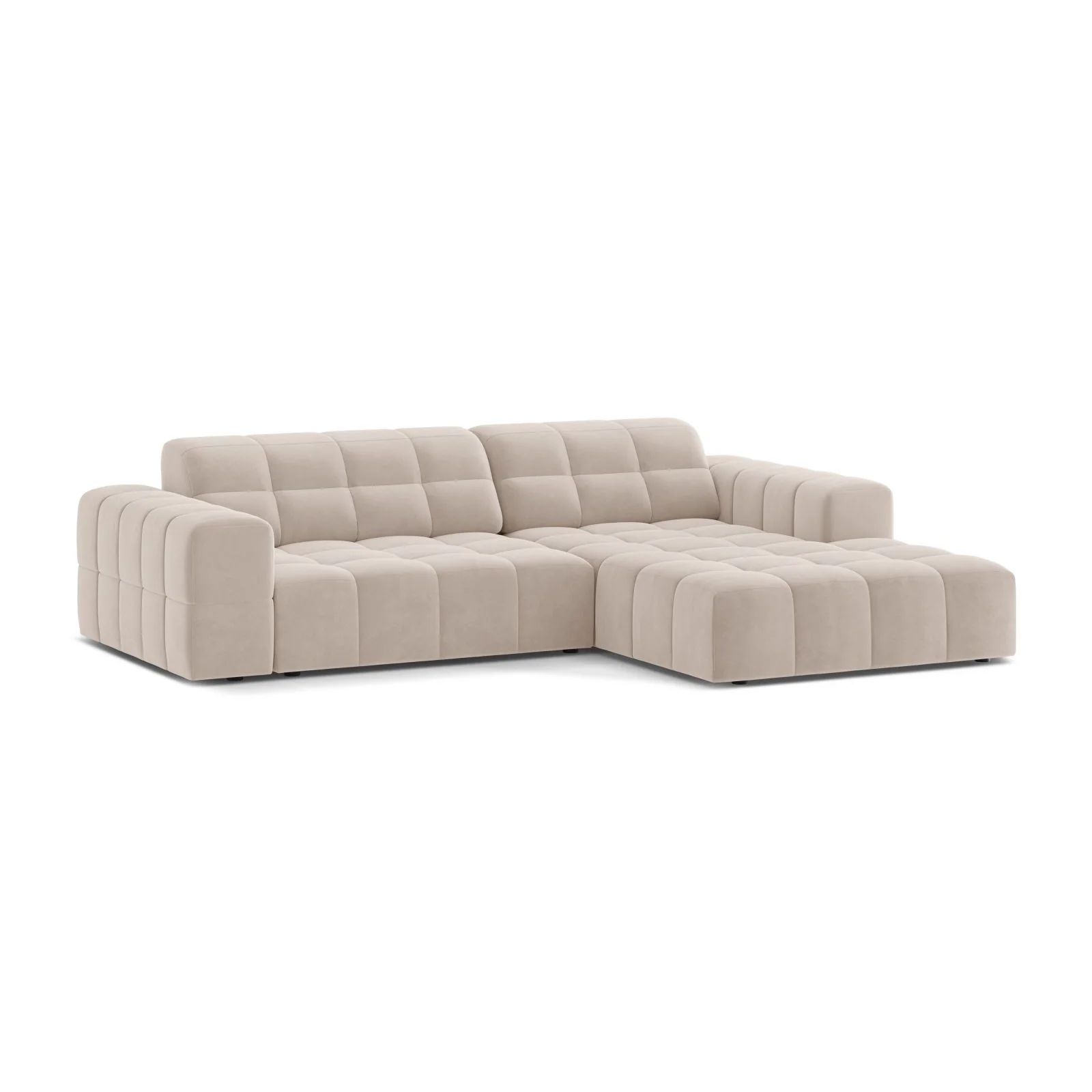 Chicago 3-Sitzer Ecksofa, Rechte Seite, aus Samt oder Chenille, 234x167 cm - Image 47