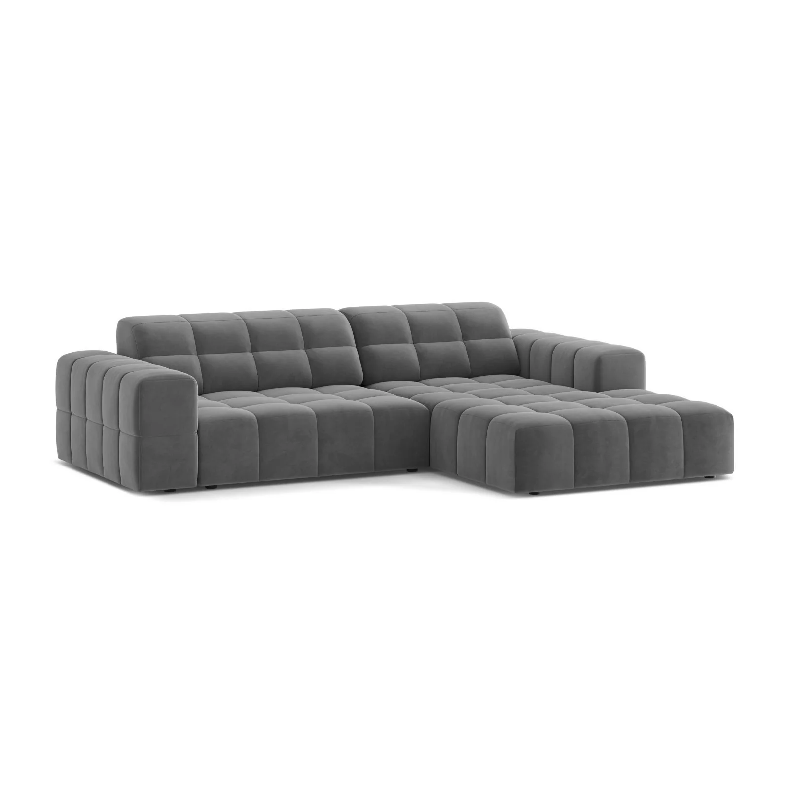 Chicago 3-Sitzer Ecksofa, Rechte Seite, aus Samt oder Chenille, 234x167 cm - Image 79