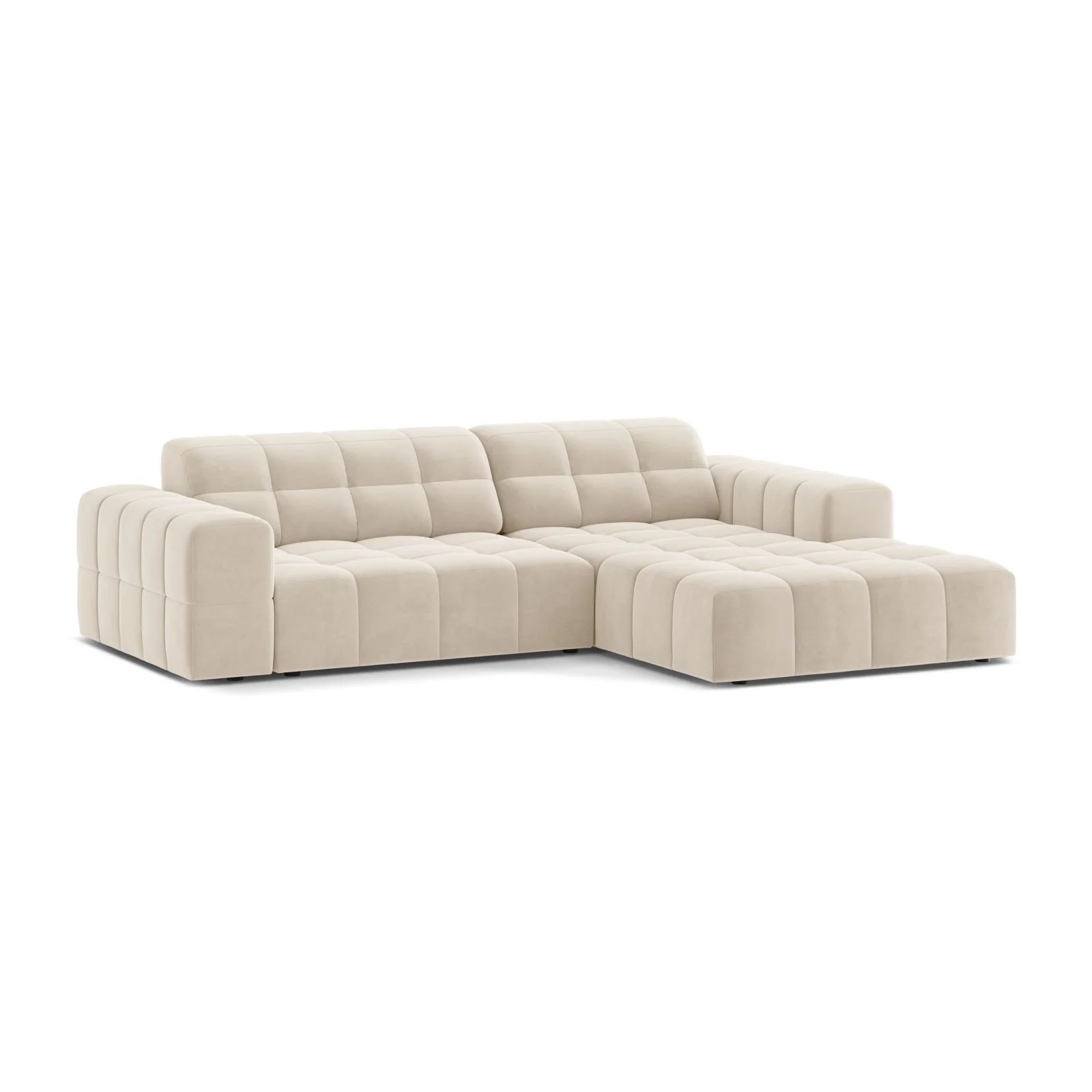 Chicago 3-Sitzer Ecksofa, Rechte Seite, aus Samt oder Chenille, 234x167 cm - Image 88