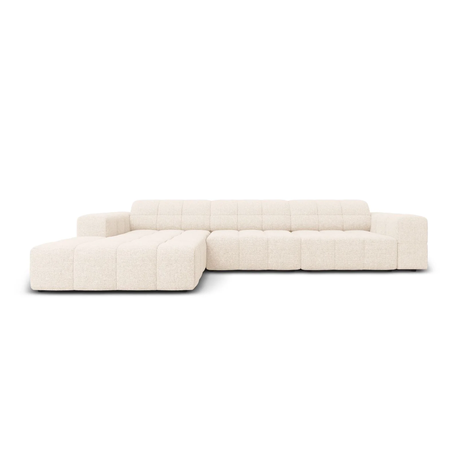 Chicago 4-Sitzer Ecksofa, Linke Seite, aus Samt der Chenille, 284x166x70 cm
