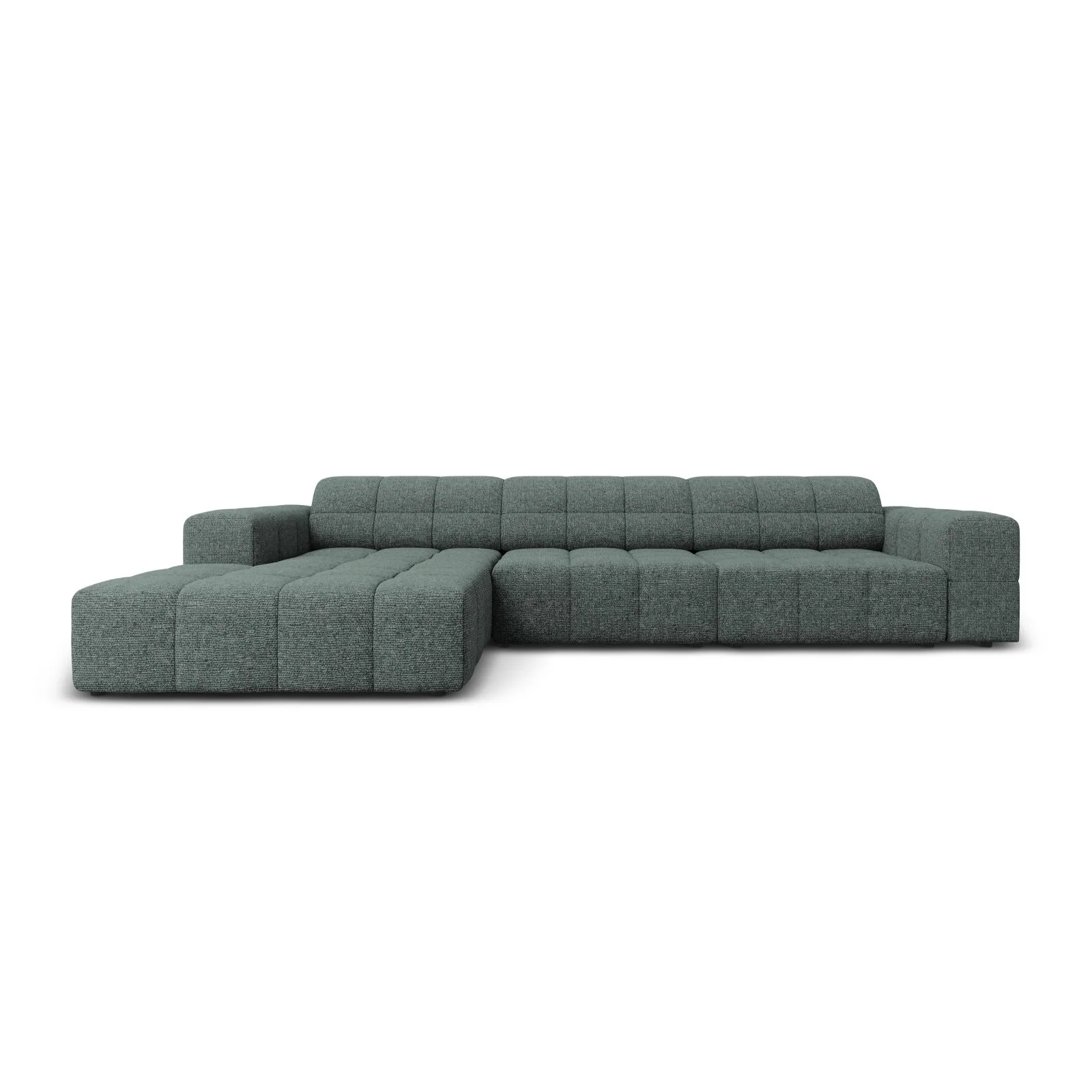 Chicago 4-Sitzer Ecksofa, Linke Seite, aus Samt der Chenille, 284x166x70 cm - Image 13