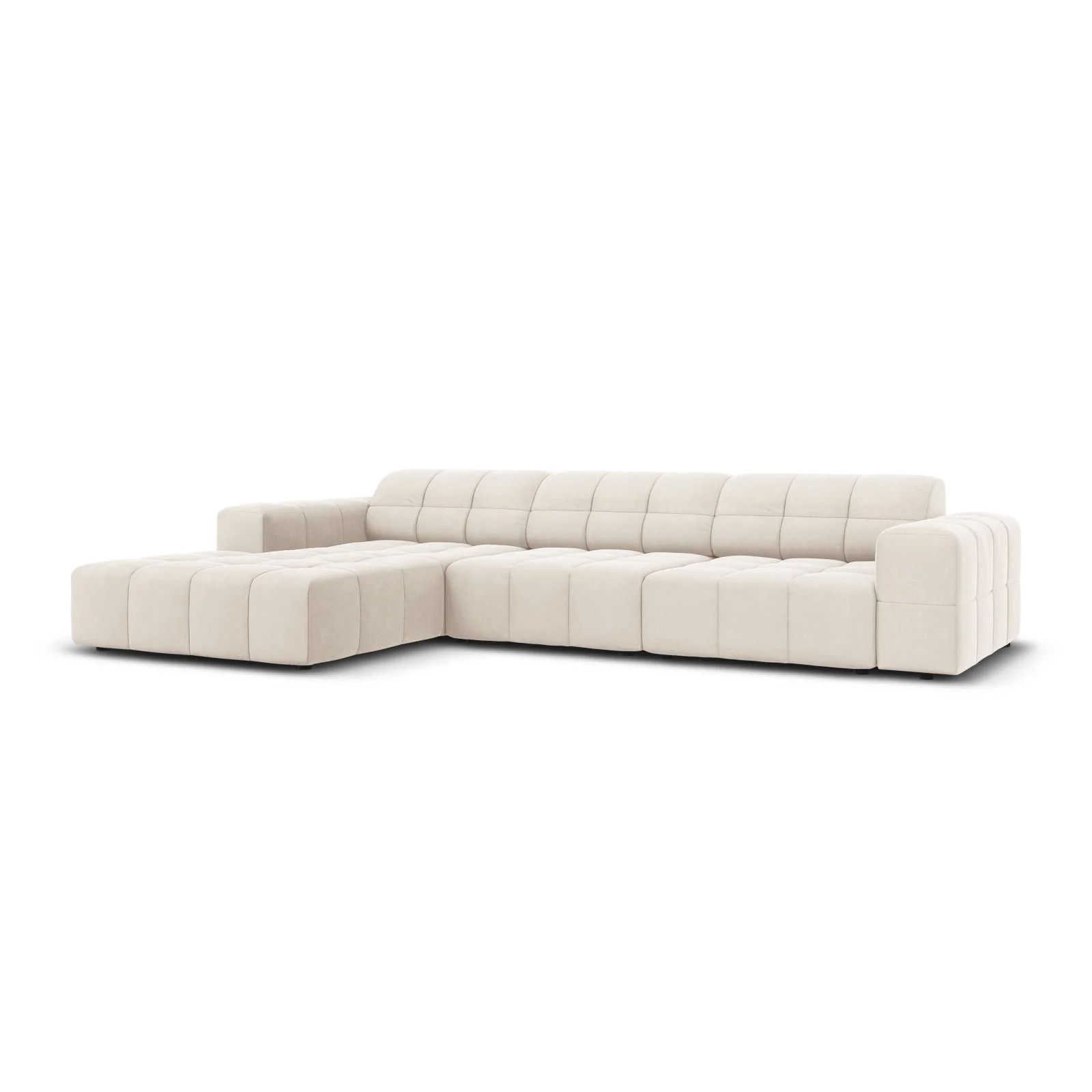 Chicago 4-Sitzer Ecksofa, Linke Seite, aus Samt der Chenille, 284x166x70 cm - Image 45