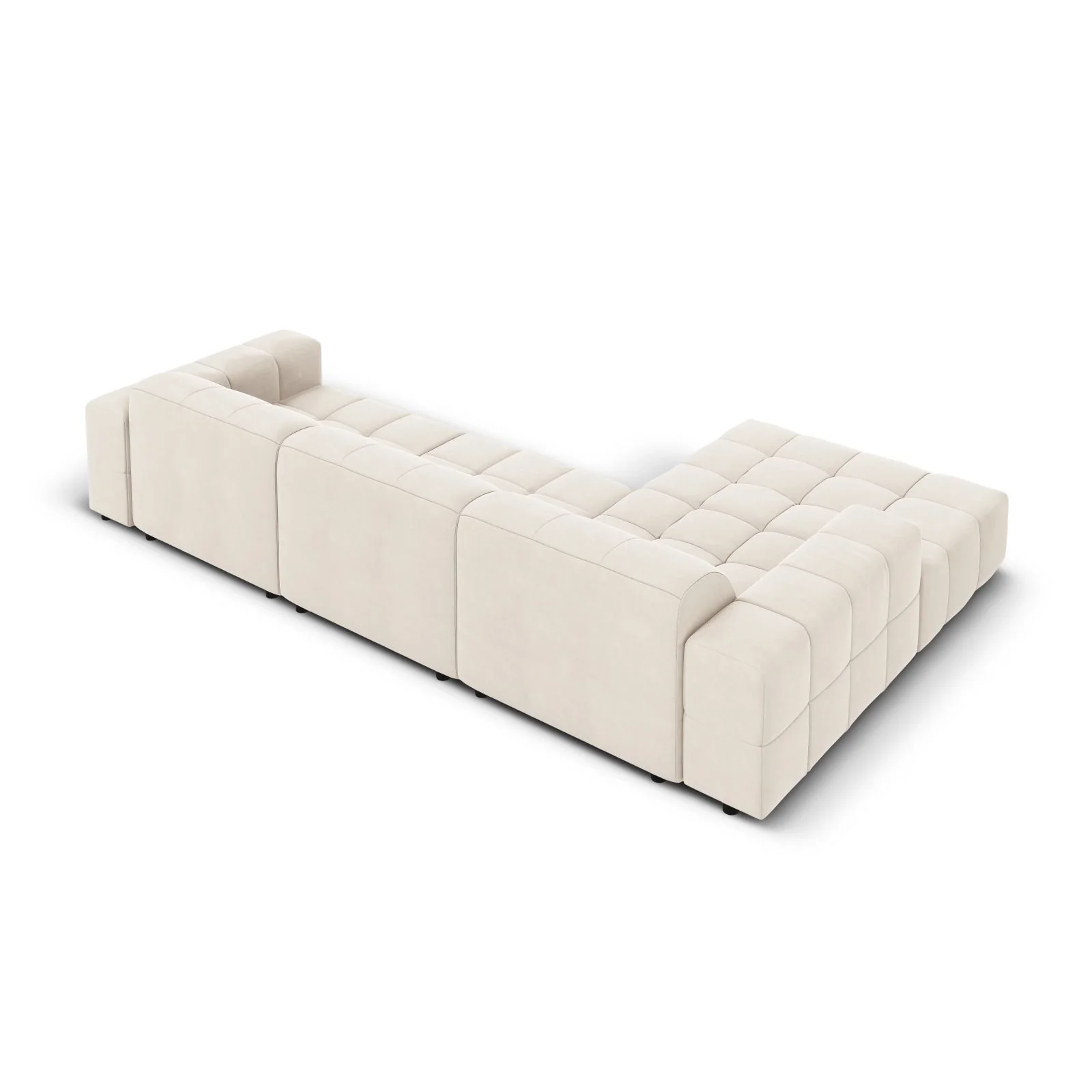 Chicago 4-Sitzer Ecksofa, Linke Seite, aus Samt der Chenille, 284x166x70 cm - Image 47
