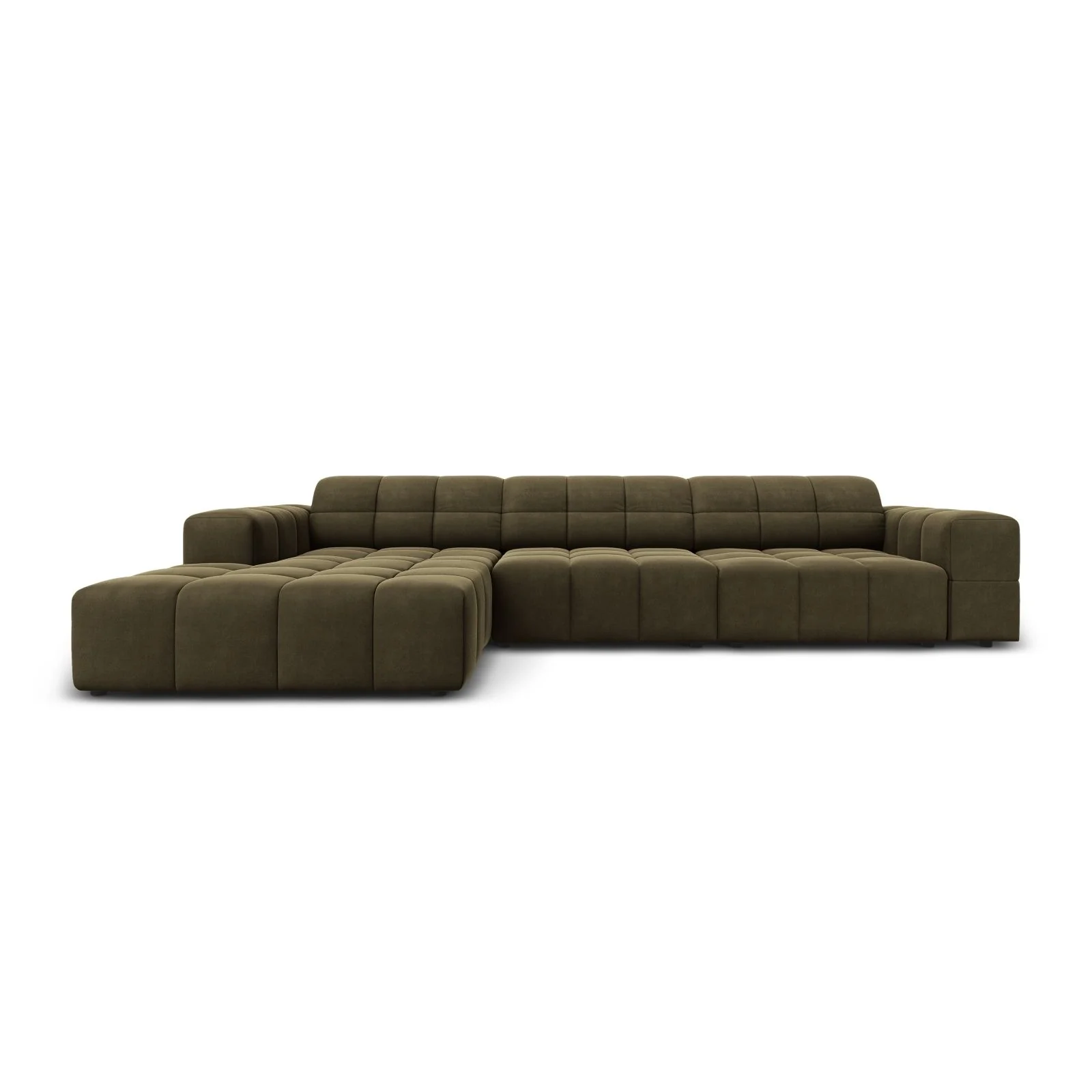 Chicago 4-Sitzer Ecksofa, Linke Seite, aus Samt der Chenille, 284x166x70 cm - Image 49