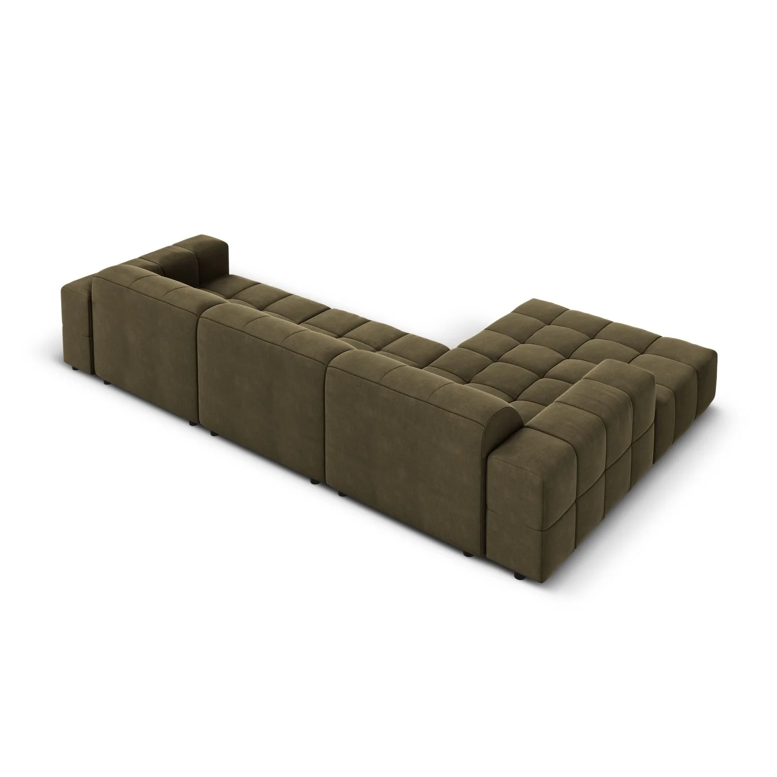 Chicago 4-Sitzer Ecksofa, Linke Seite, aus Samt der Chenille, 284x166x70 cm - Image 53
