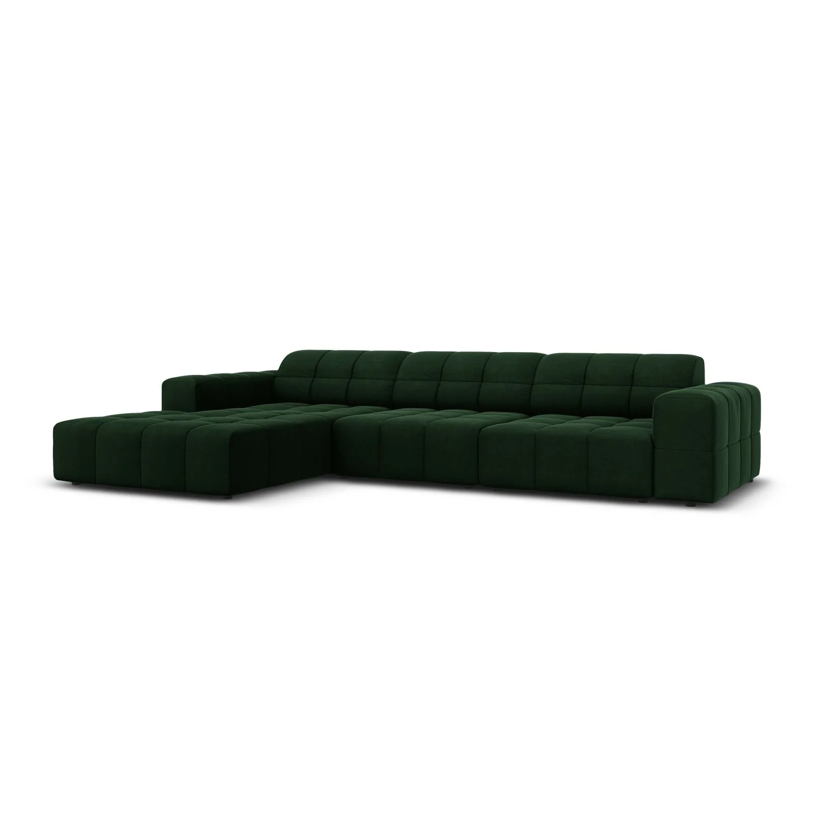 Chicago 4-Sitzer Ecksofa, Linke Seite, aus Samt der Chenille, 284x166x70 cm - Image 57