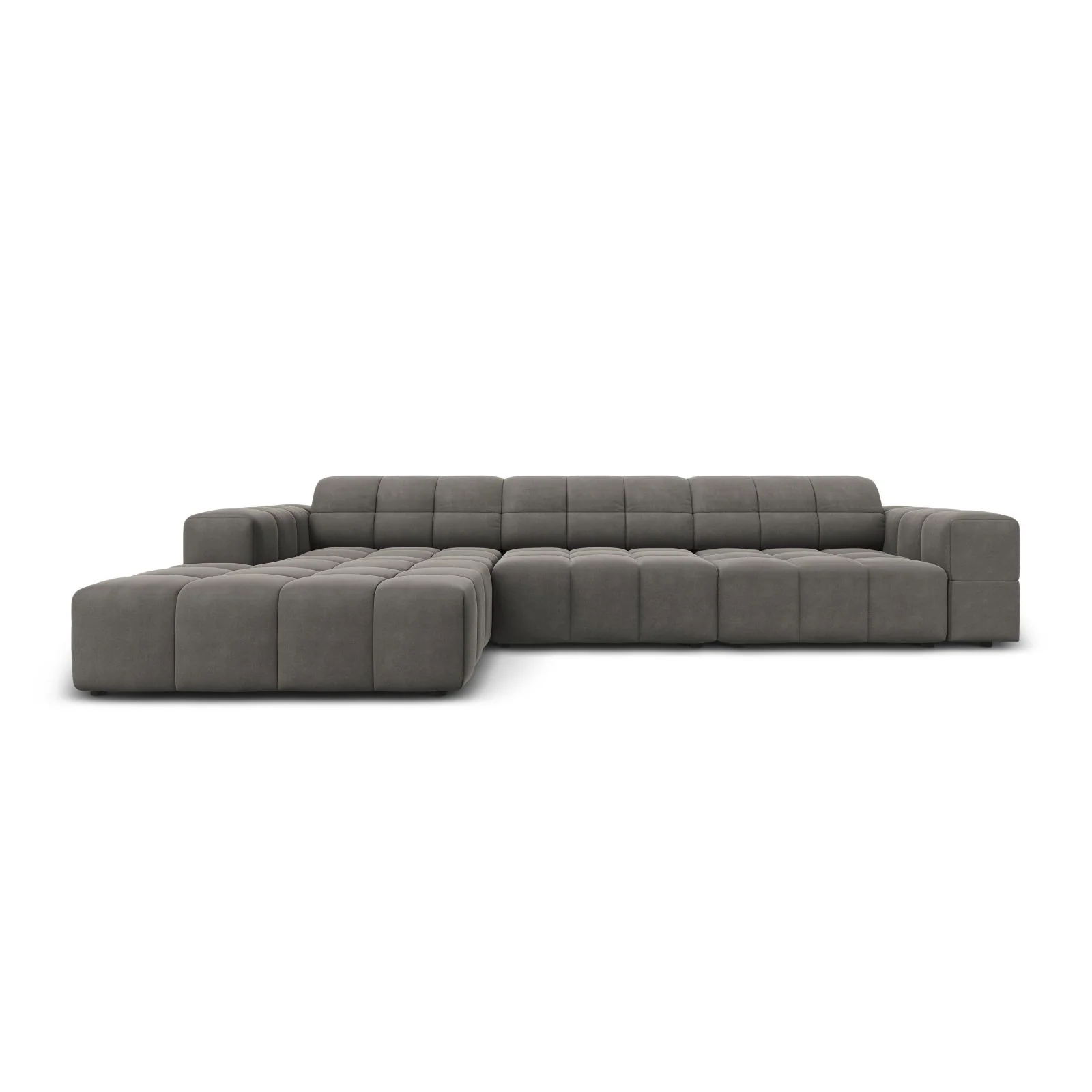 Chicago 4-Sitzer Ecksofa, Linke Seite, aus Samt der Chenille, 284x166x70 cm - Image 67