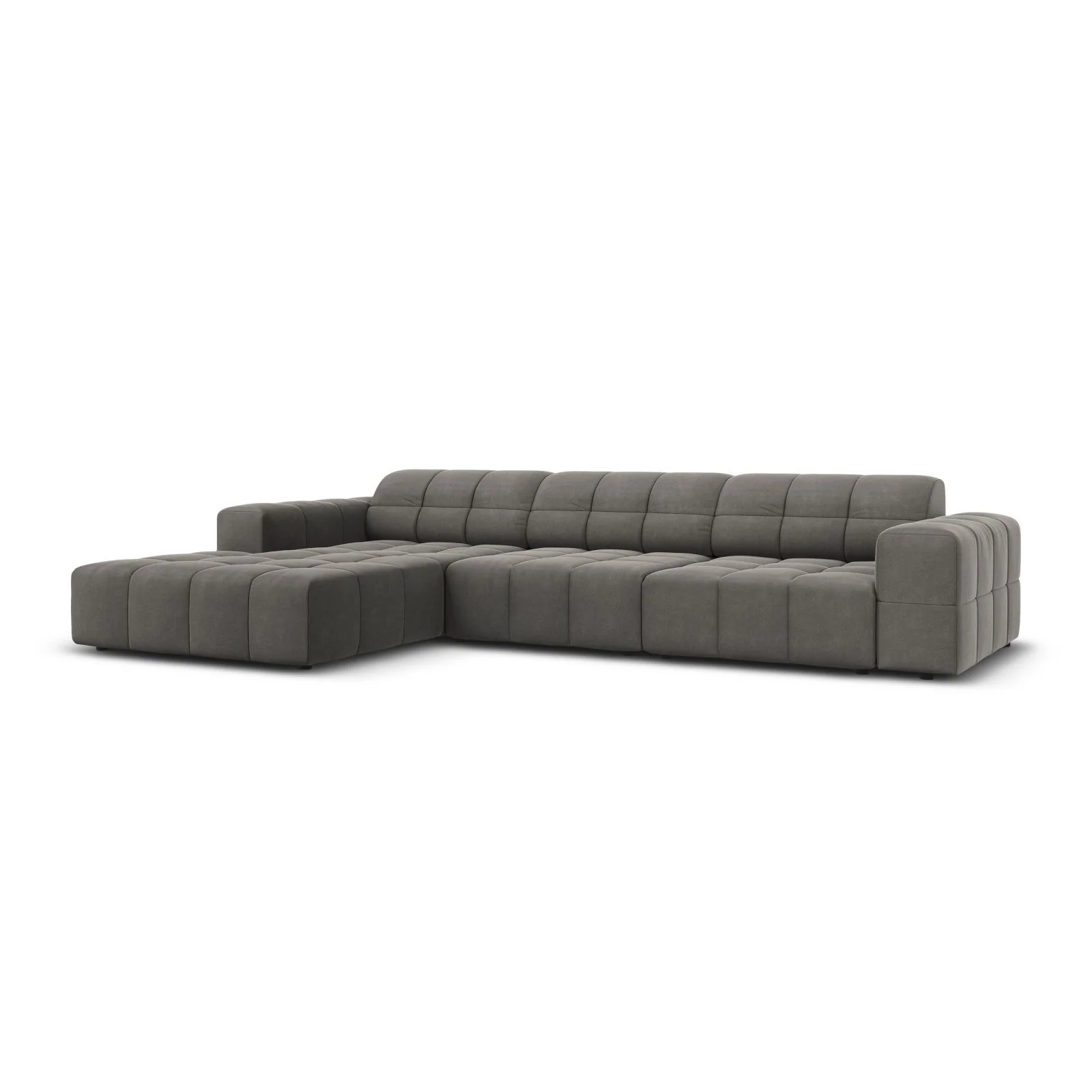 Chicago 4-Sitzer Ecksofa, Linke Seite, aus Samt der Chenille, 284x166x70 cm - Image 69