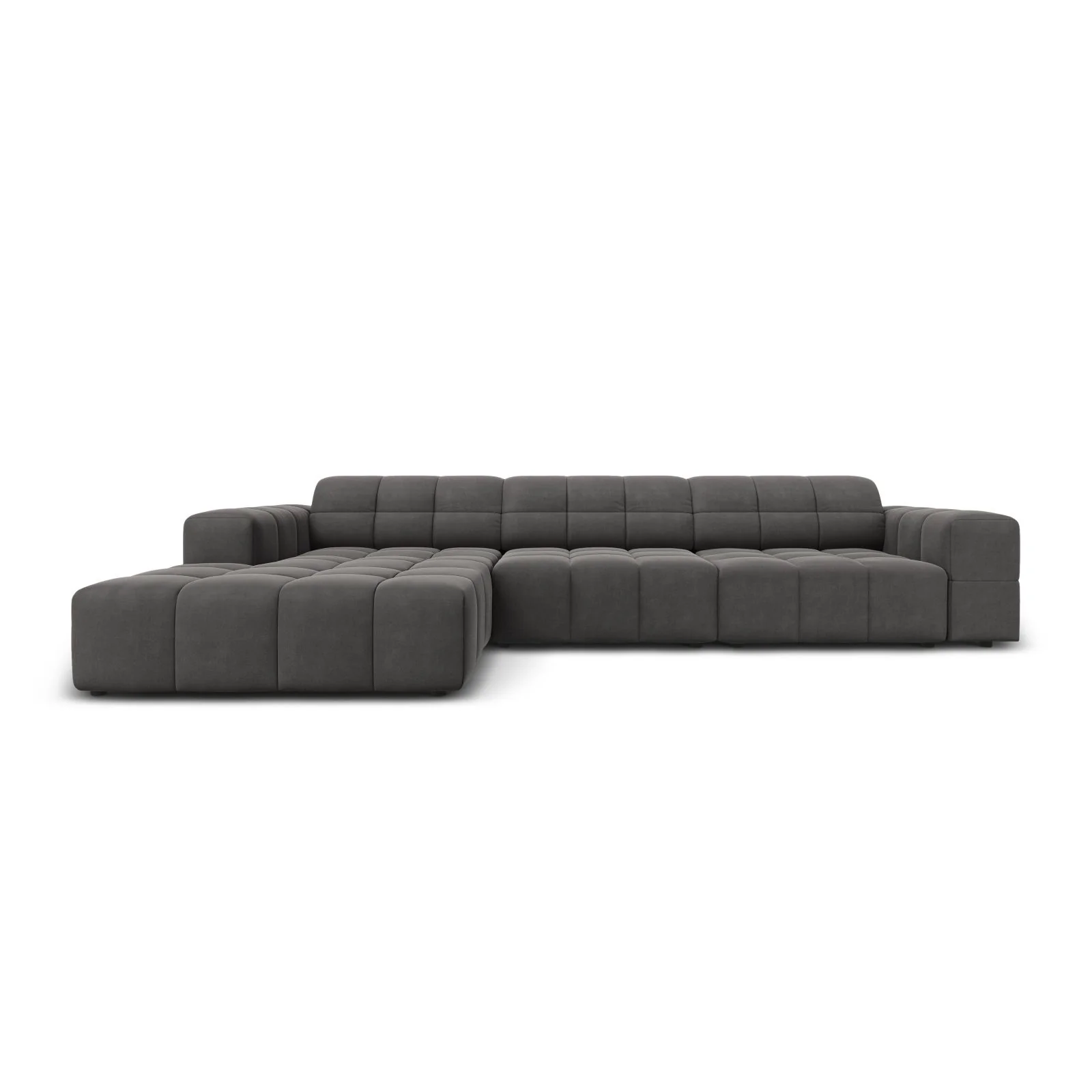 Chicago 4-Sitzer Ecksofa, Linke Seite, aus Samt der Chenille, 284x166x70 cm - Image 73