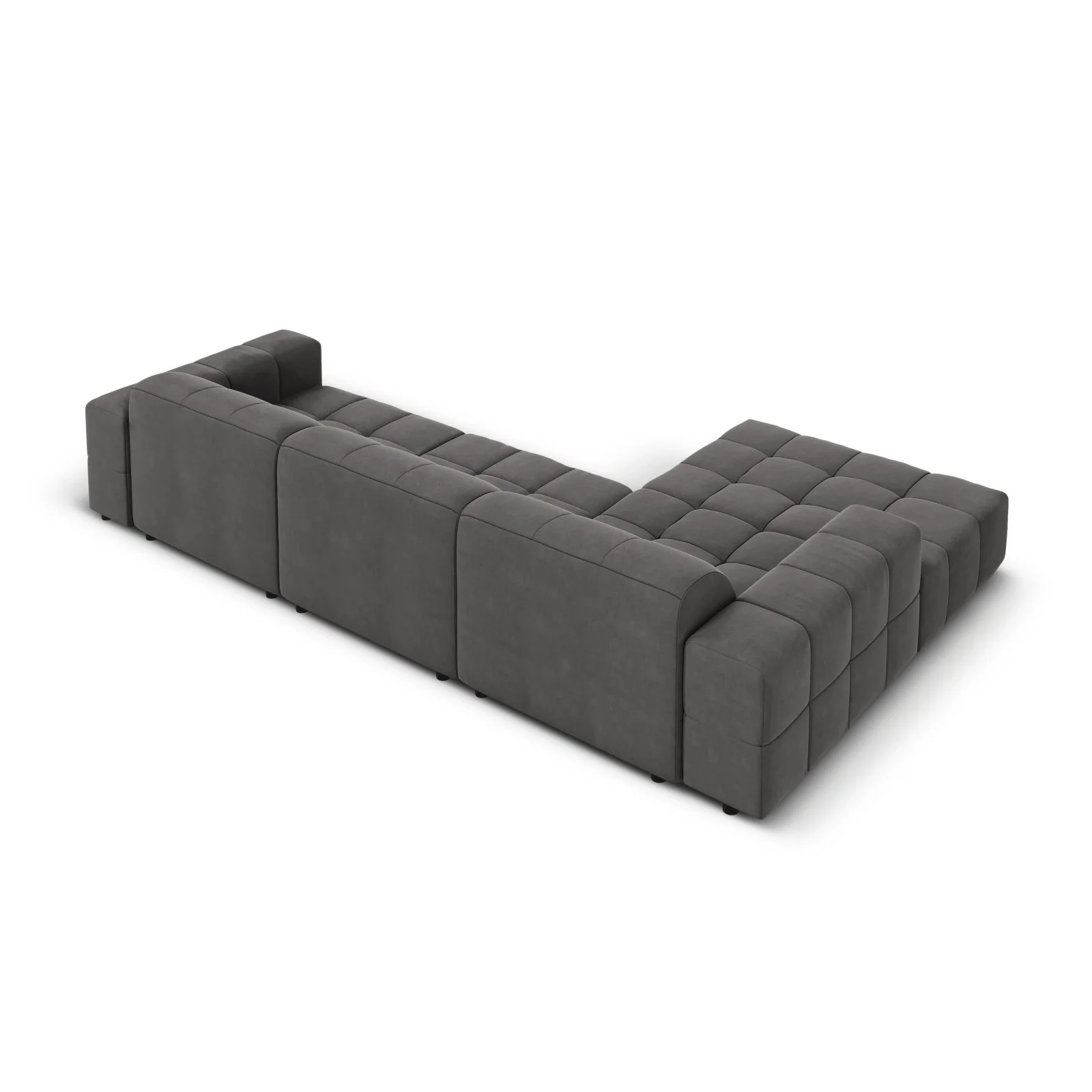 Chicago 4-Sitzer Ecksofa, Linke Seite, aus Samt der Chenille, 284x166x70 cm - Image 77