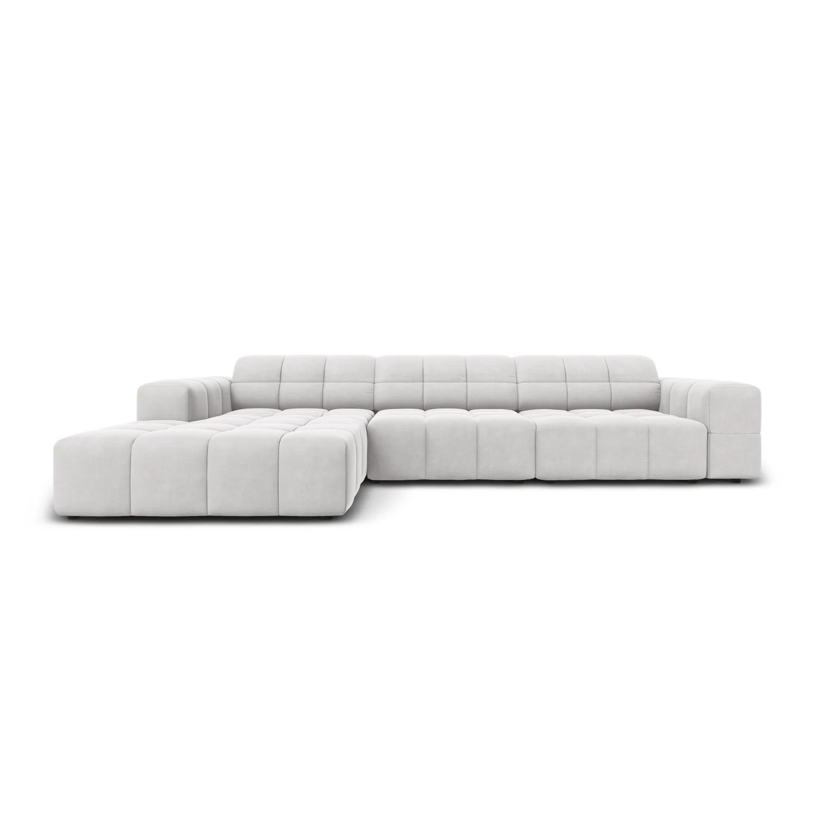 Chicago 4-Sitzer Ecksofa, Linke Seite, aus Samt der Chenille, 284x166x70 cm - Image 85