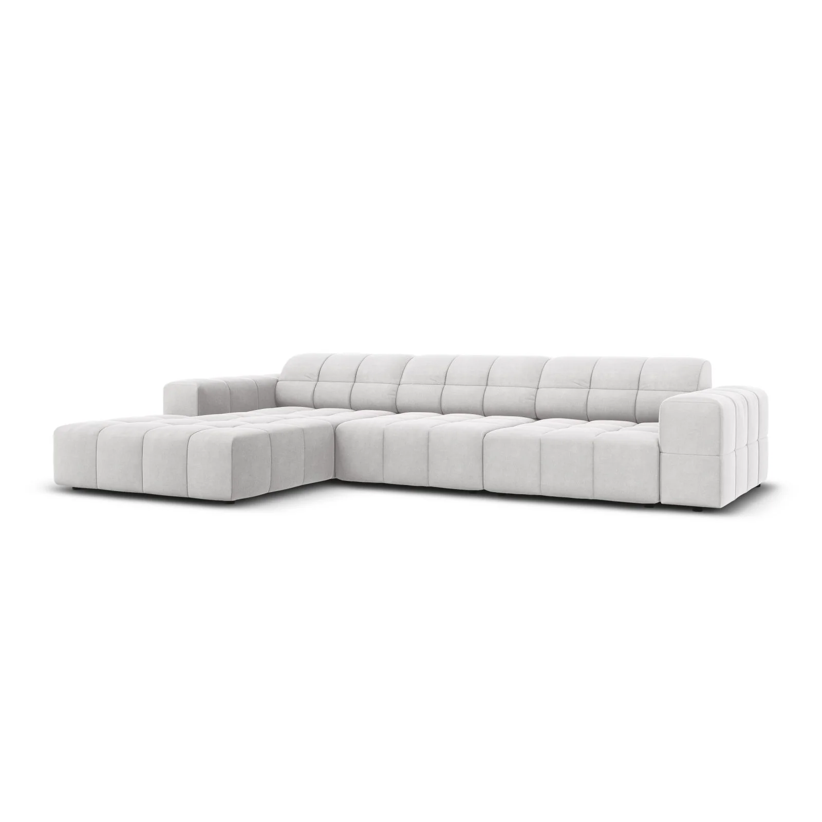 Chicago 4-Sitzer Ecksofa, Linke Seite, aus Samt der Chenille, 284x166x70 cm - Image 87