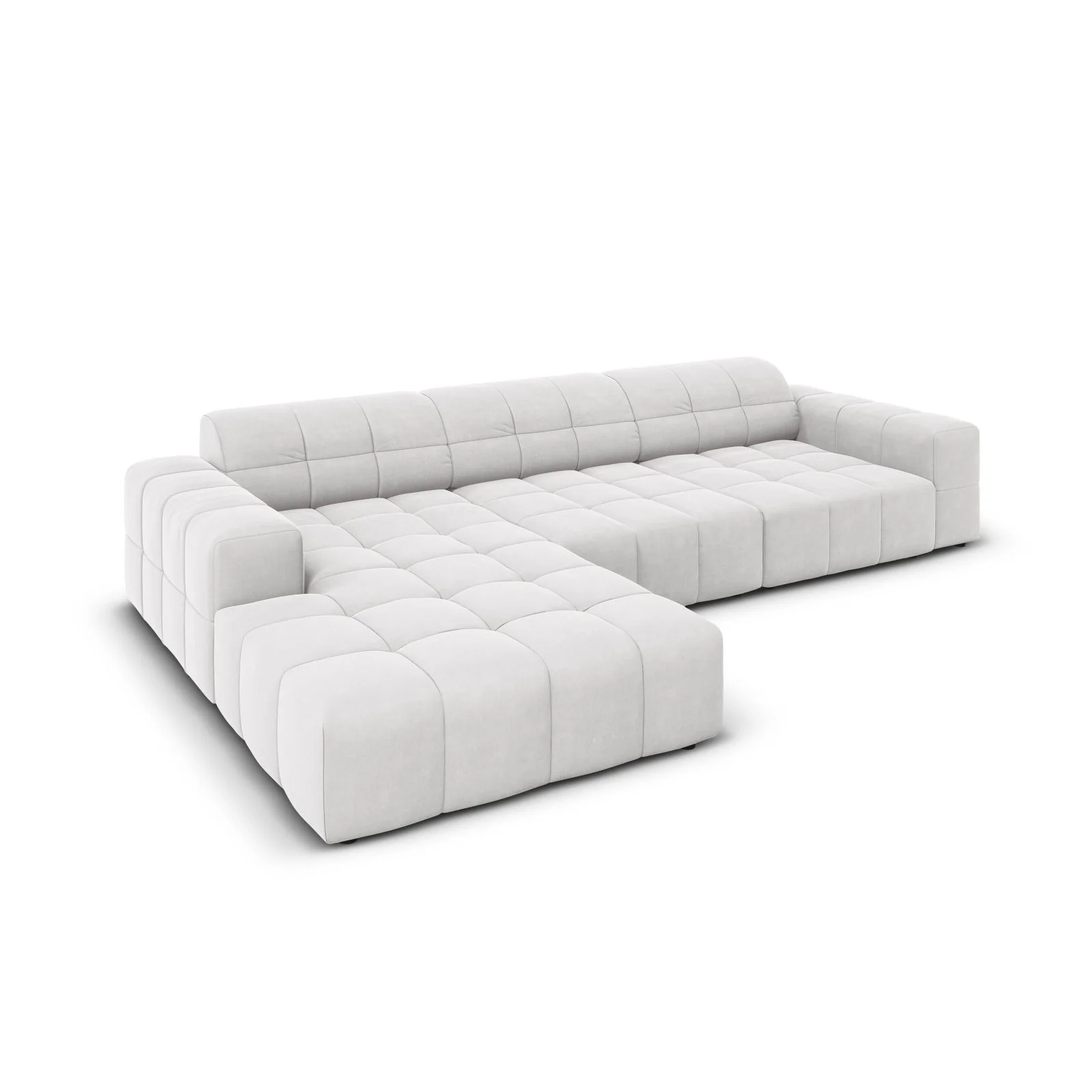 Chicago 4-Sitzer Ecksofa, Linke Seite, aus Samt der Chenille, 284x166x70 cm - Image 88