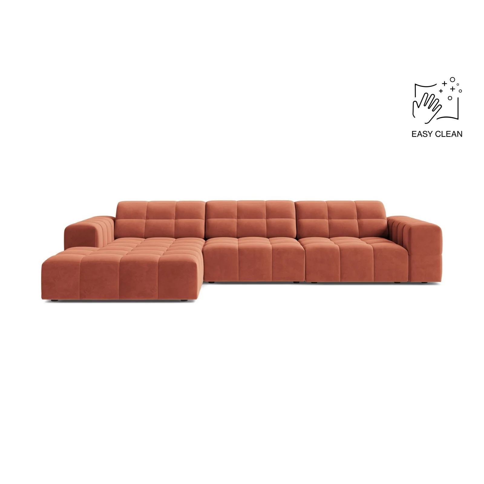 Chicago 4-Sitzer Ecksofa, Linke Seite, aus Samt oder Chenille, 294x167 cm - Image 61