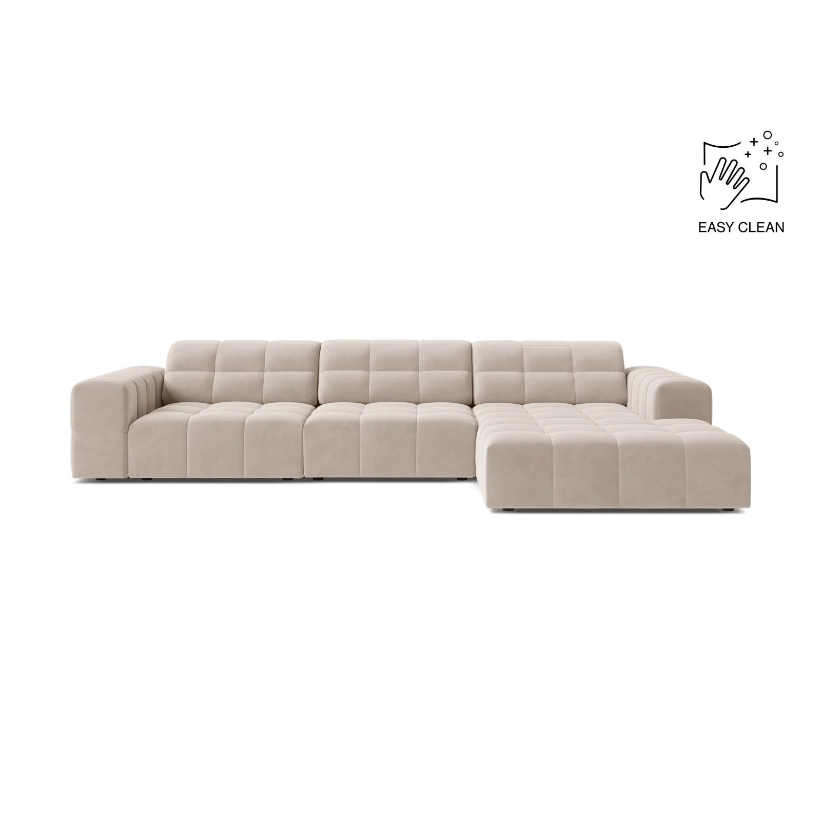 Chicago 4-Sitzer Ecksofa, Rechte Seite, aus Samt oder Chenille, 294x167 cm - Image 46