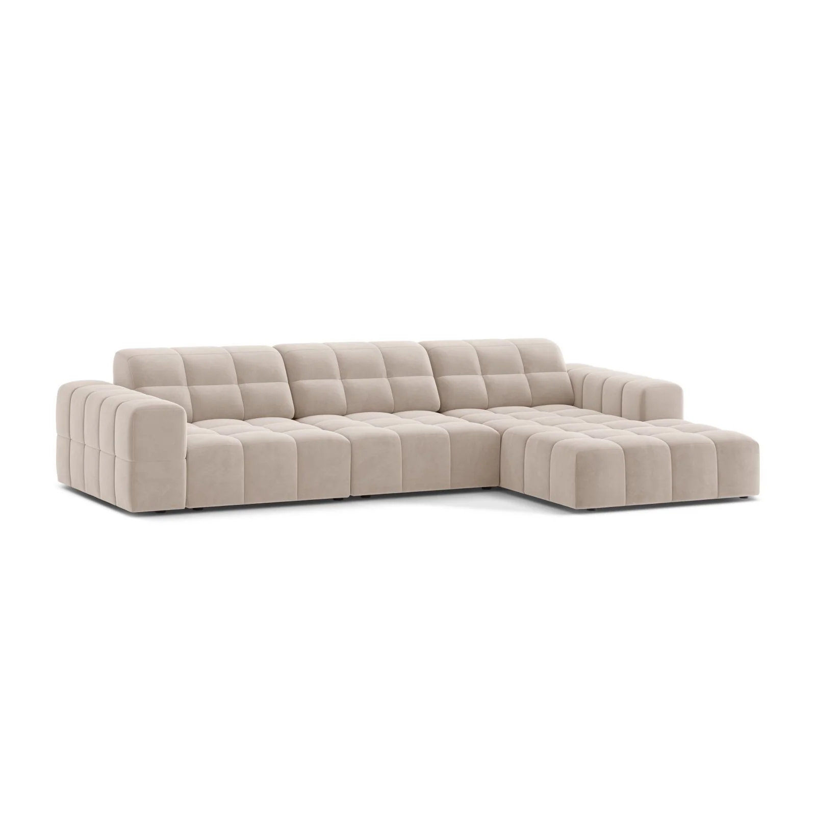 Chicago 4-Sitzer Ecksofa, Rechte Seite, aus Samt oder Chenille, 294x167 cm - Image 48