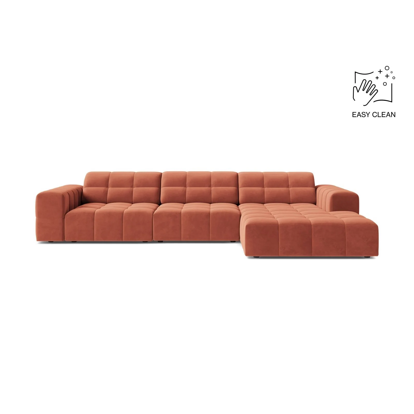Chicago 4-Sitzer Ecksofa, Rechte Seite, aus Samt oder Chenille, 294x167 cm - Image 61