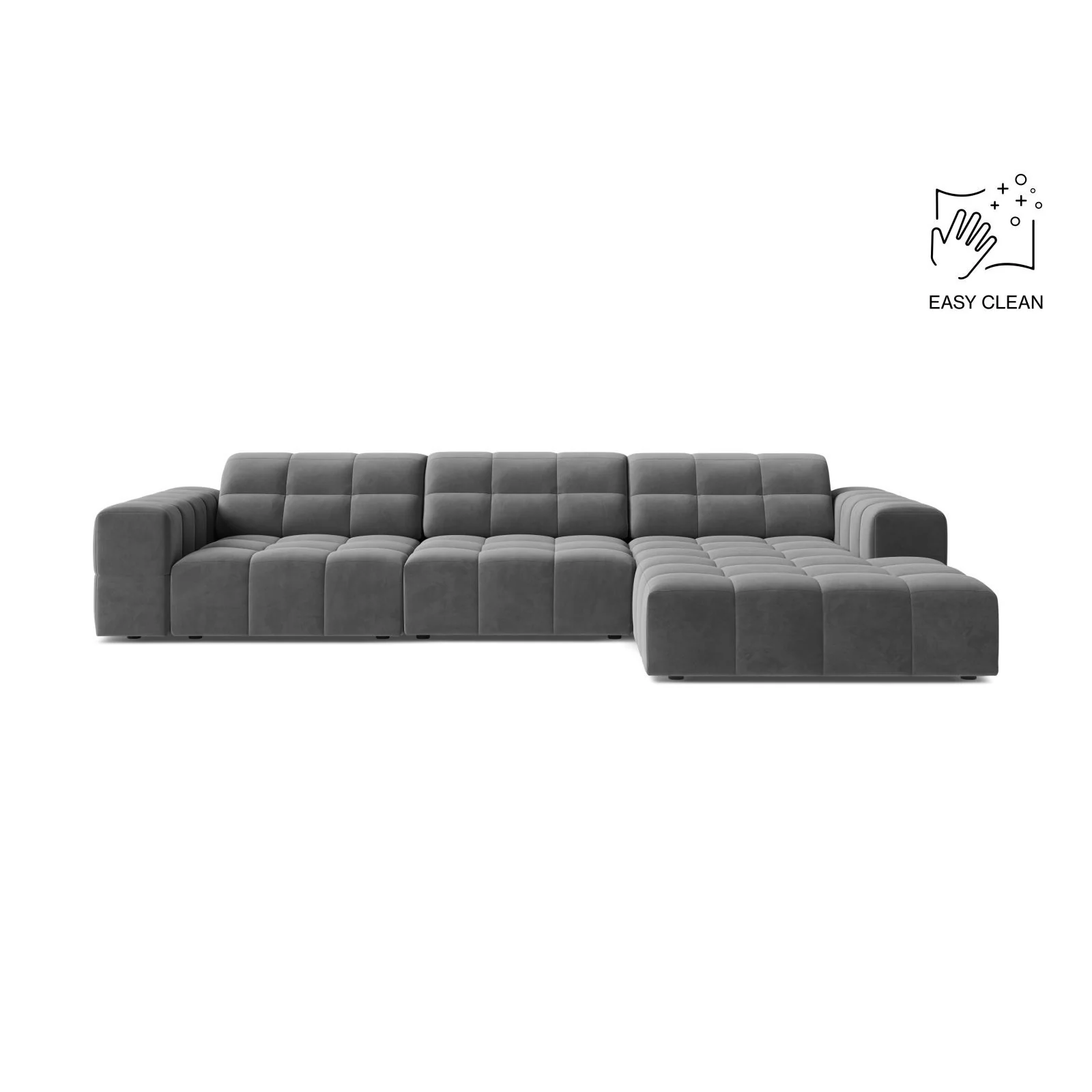 Chicago 4-Sitzer Ecksofa, Rechte Seite, aus Samt oder Chenille, 294x167 cm - Image 86