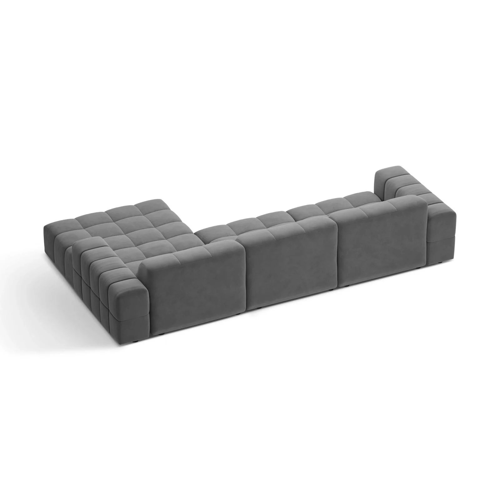 Chicago 4-Sitzer Ecksofa, Rechte Seite, aus Samt oder Chenille, 294x167 cm - Image 89