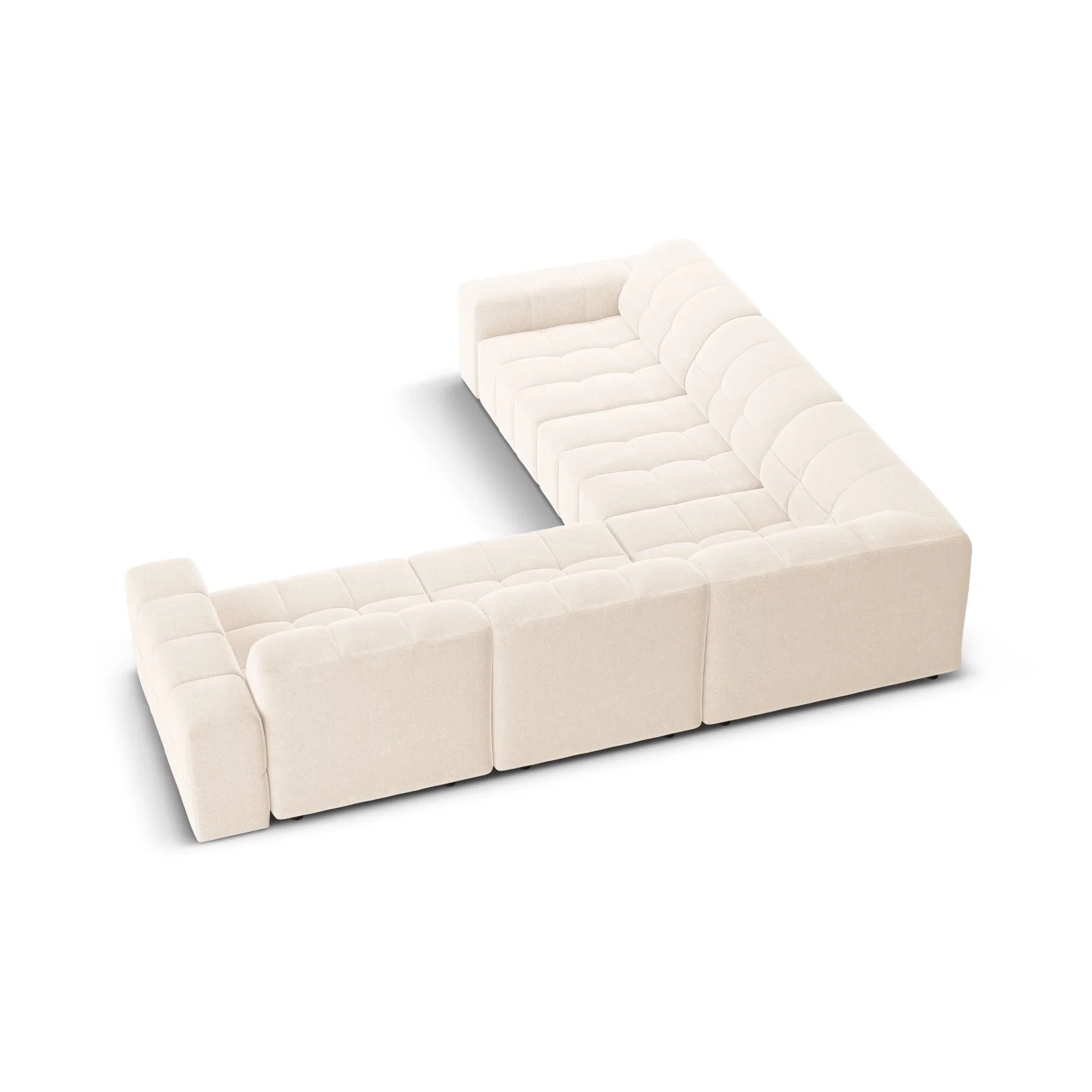 Chicago 4-Sitzer Ecksofa, symmetrisch, aus Samt oder Chenille, 287x287x70 cm - Image 4