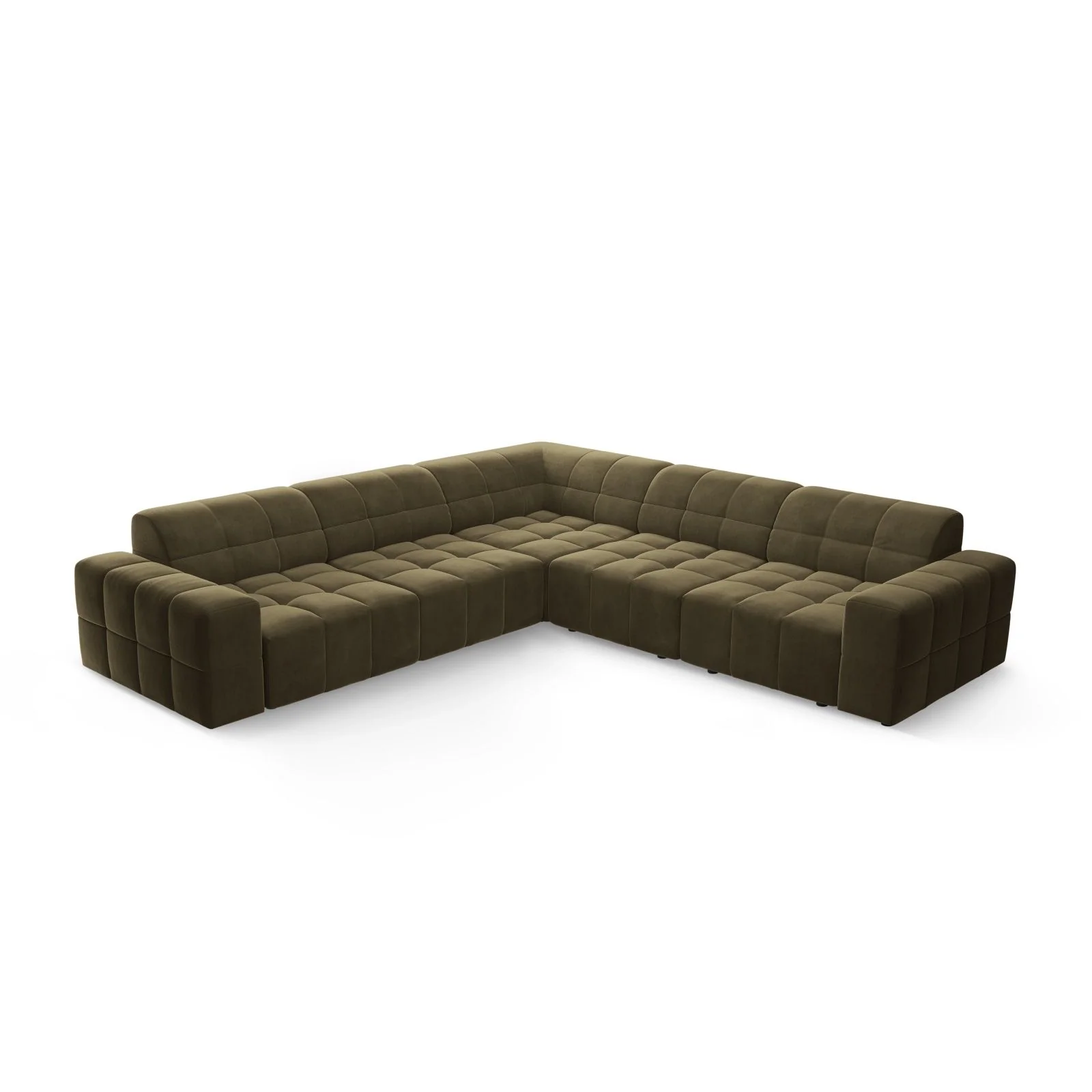 Chicago 4-Sitzer Ecksofa, symmetrisch, aus Samt oder Chenille, 287x287x70 cm - Image 41