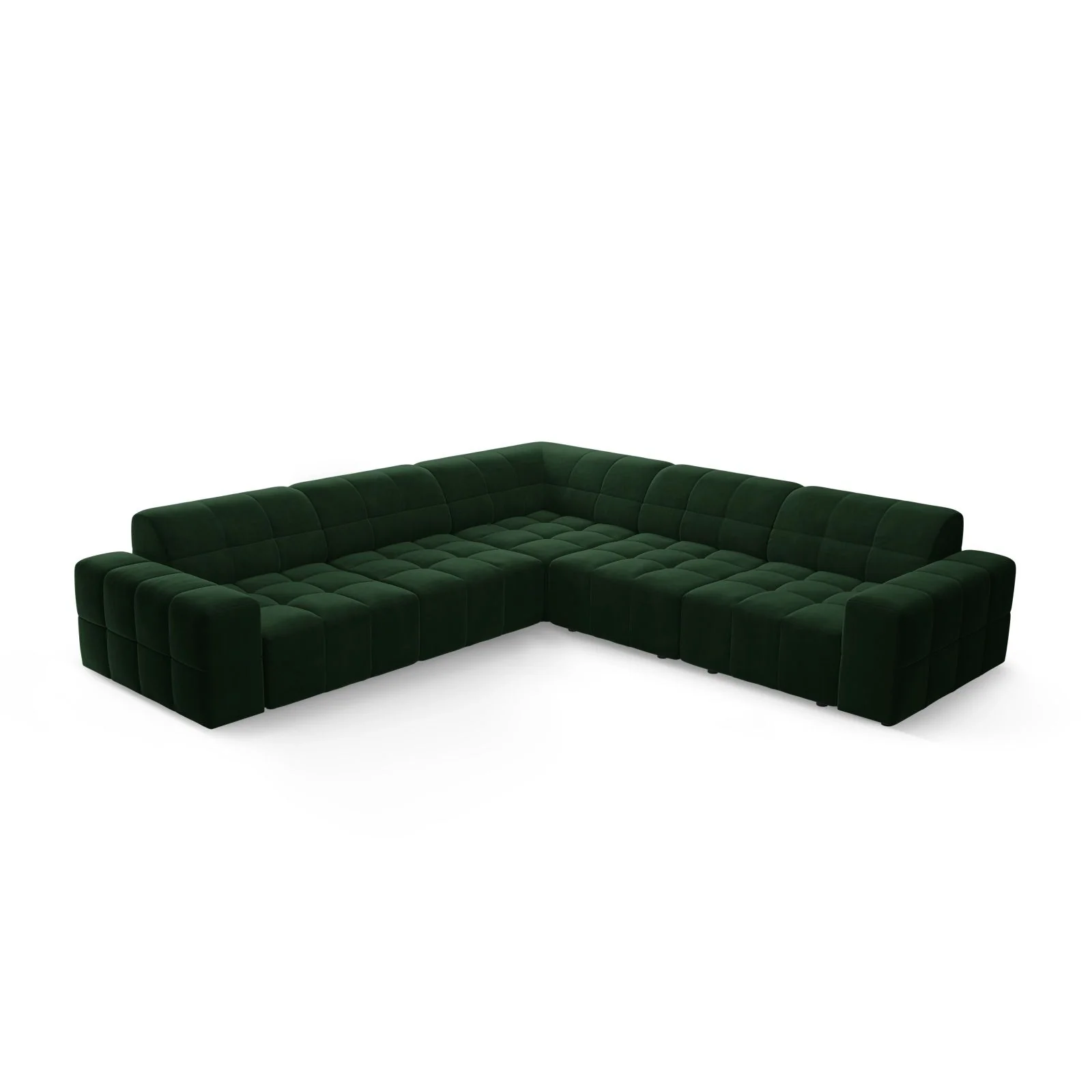 Chicago 4-Sitzer Ecksofa, symmetrisch, aus Samt oder Chenille, 287x287x70 cm - Image 46