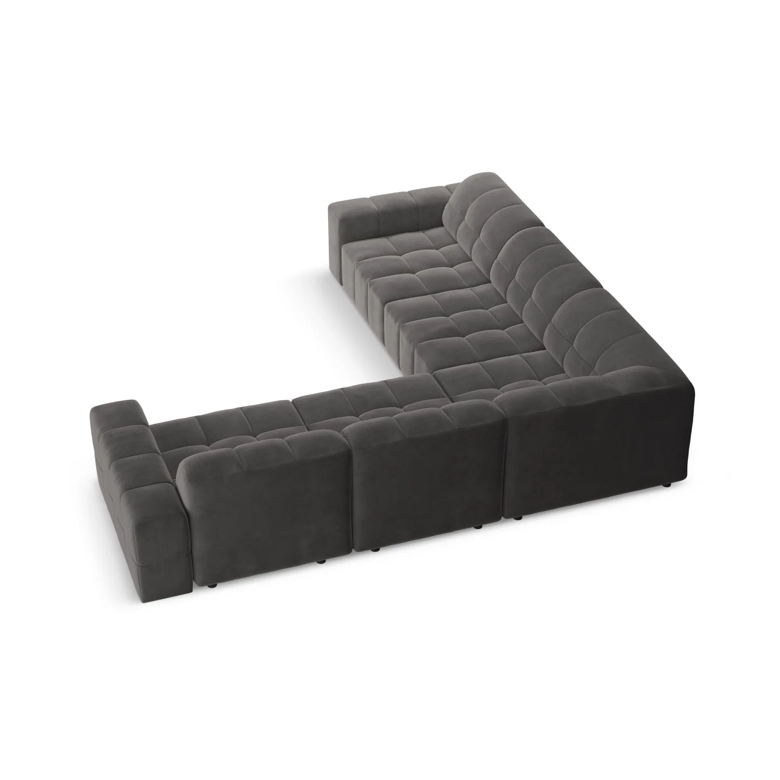 Chicago 4-Sitzer Ecksofa, symmetrisch, aus Samt oder Chenille, 287x287x70 cm - Image 64