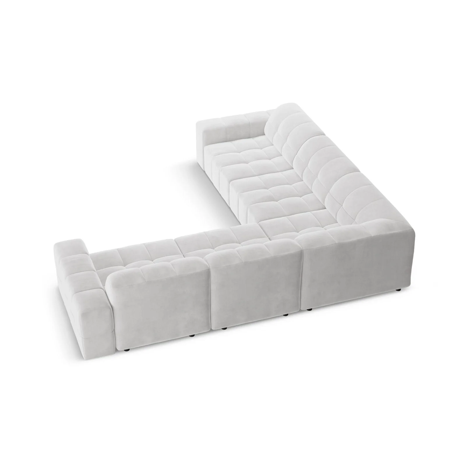 Chicago 4-Sitzer Ecksofa, symmetrisch, aus Samt oder Chenille, 287x287x70 cm - Image 74
