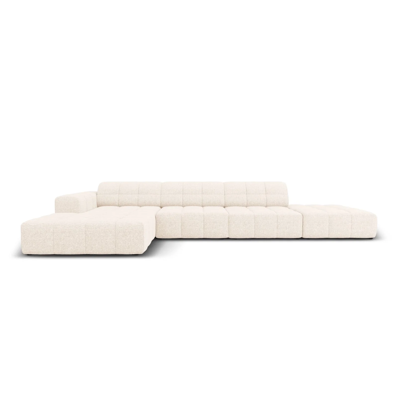 Chicago 5-Sitzer Ecksofa, Linke Seite, aus Samt oder Chenille, 341x166x70 cm