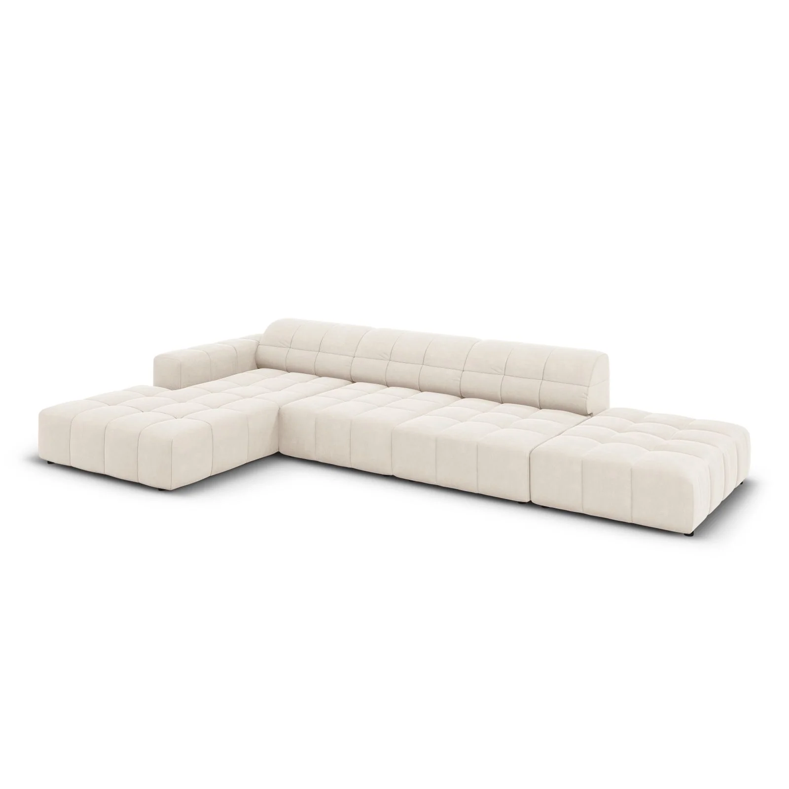 Chicago 5-Sitzer Ecksofa, Linke Seite, aus Samt oder Chenille, 341x166x70 cm - Image 46