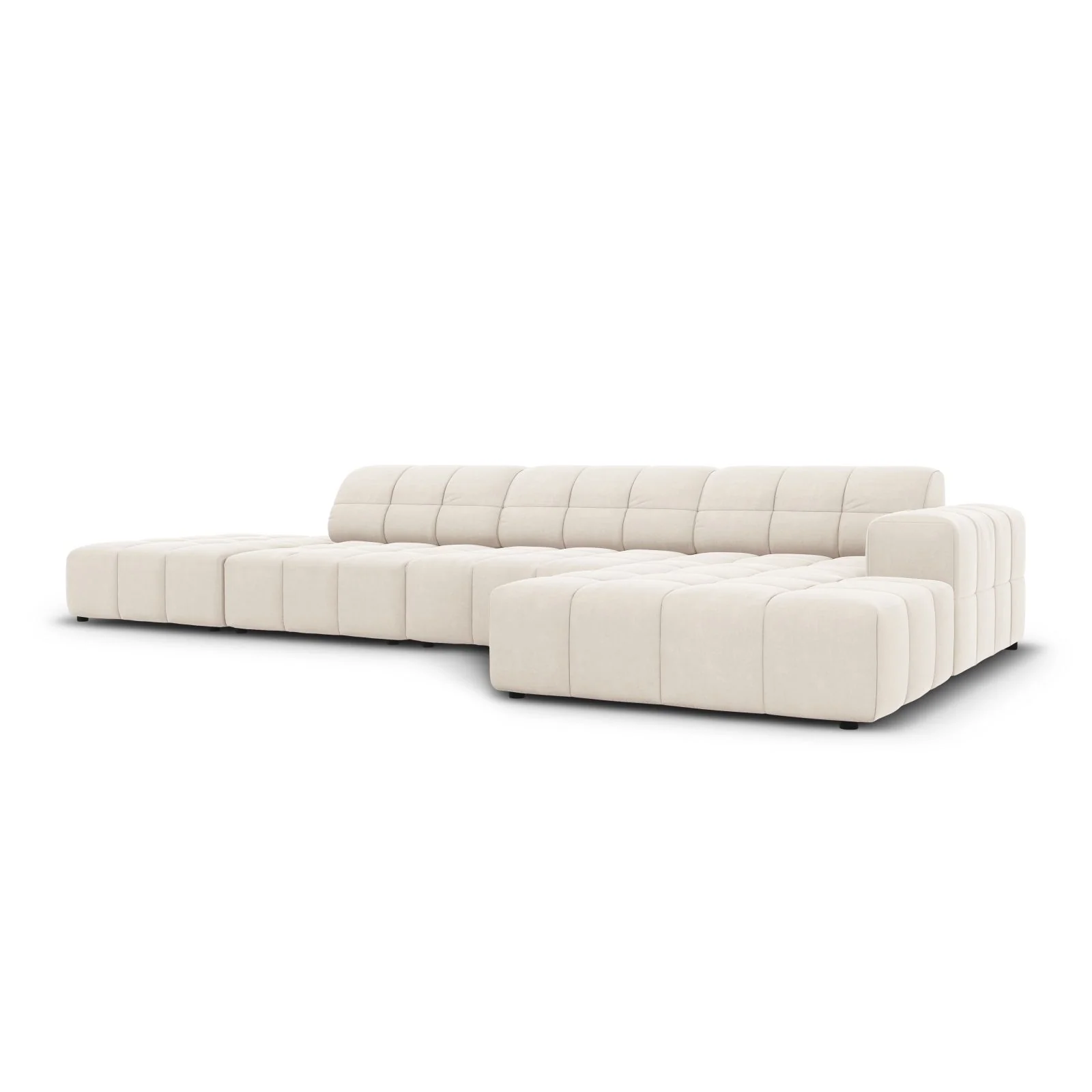 Chicago 5-Sitzer Ecksofa, Rechte Seite, aus Samt oder Chenille, 341x166x70 cm - Image 45