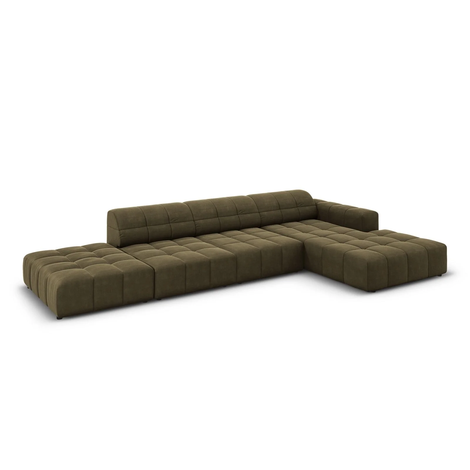 Chicago 5-Sitzer Ecksofa, Rechte Seite, aus Samt oder Chenille, 341x166x70 cm - Image 52