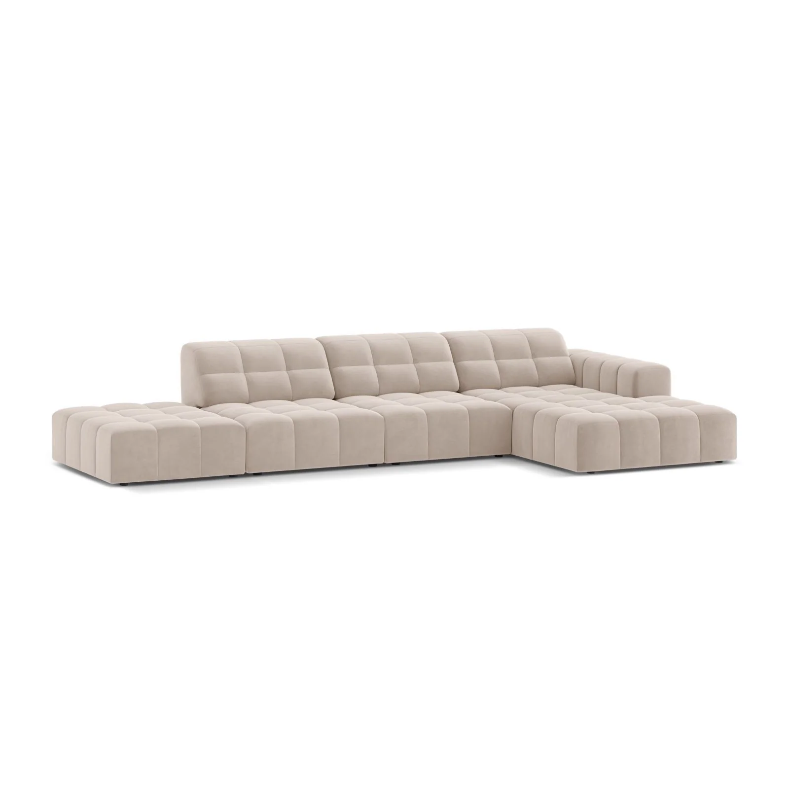 Chicago 5-Sitzer Ecksofa, Rechte Seite, aus Samt oder Chenille, 348x167 cm - Image 48