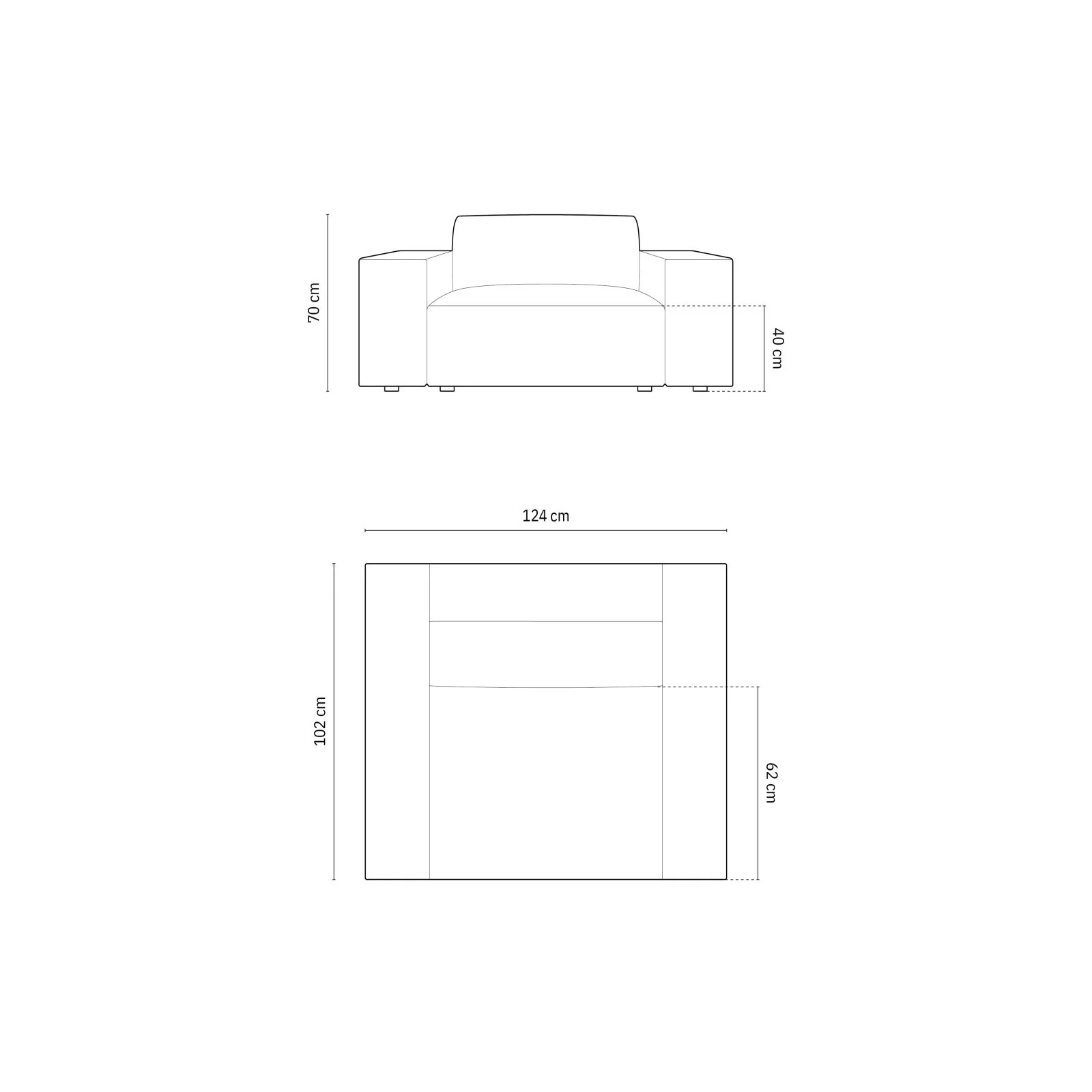 Chicago Sessel aus Samt oder Chenille, 124x102x70 cm - Image 74