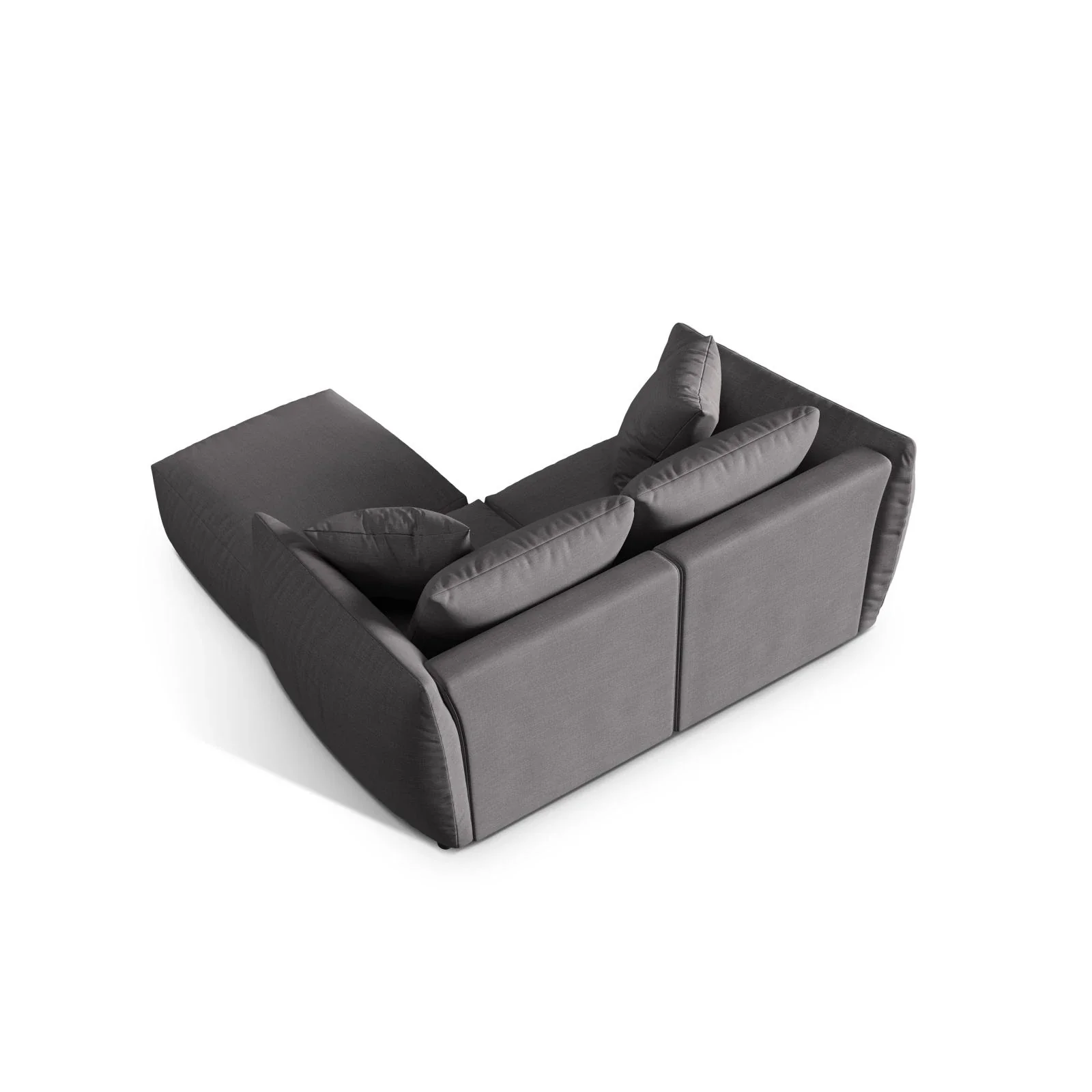 Chris 3-Sitzer Ecksofa mit Poufmodul in Leinenoptik aus Samt oder Strukturstoff, 220x200 cm - Image 65