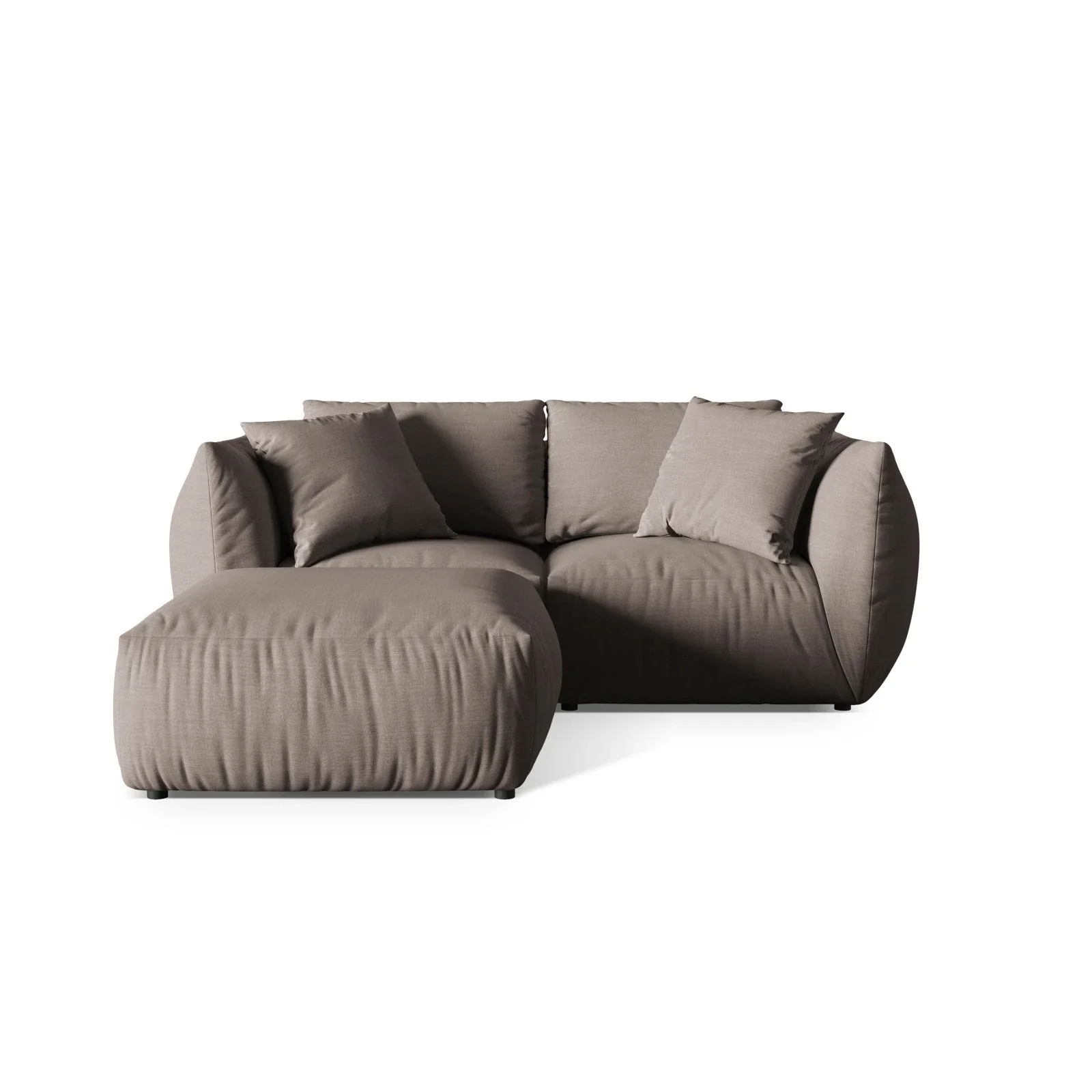 Chris 3-Sitzer Ecksofa mit Poufmodul in Leinenoptik aus Samt oder Strukturstoff, 220x200 cm - Image 79
