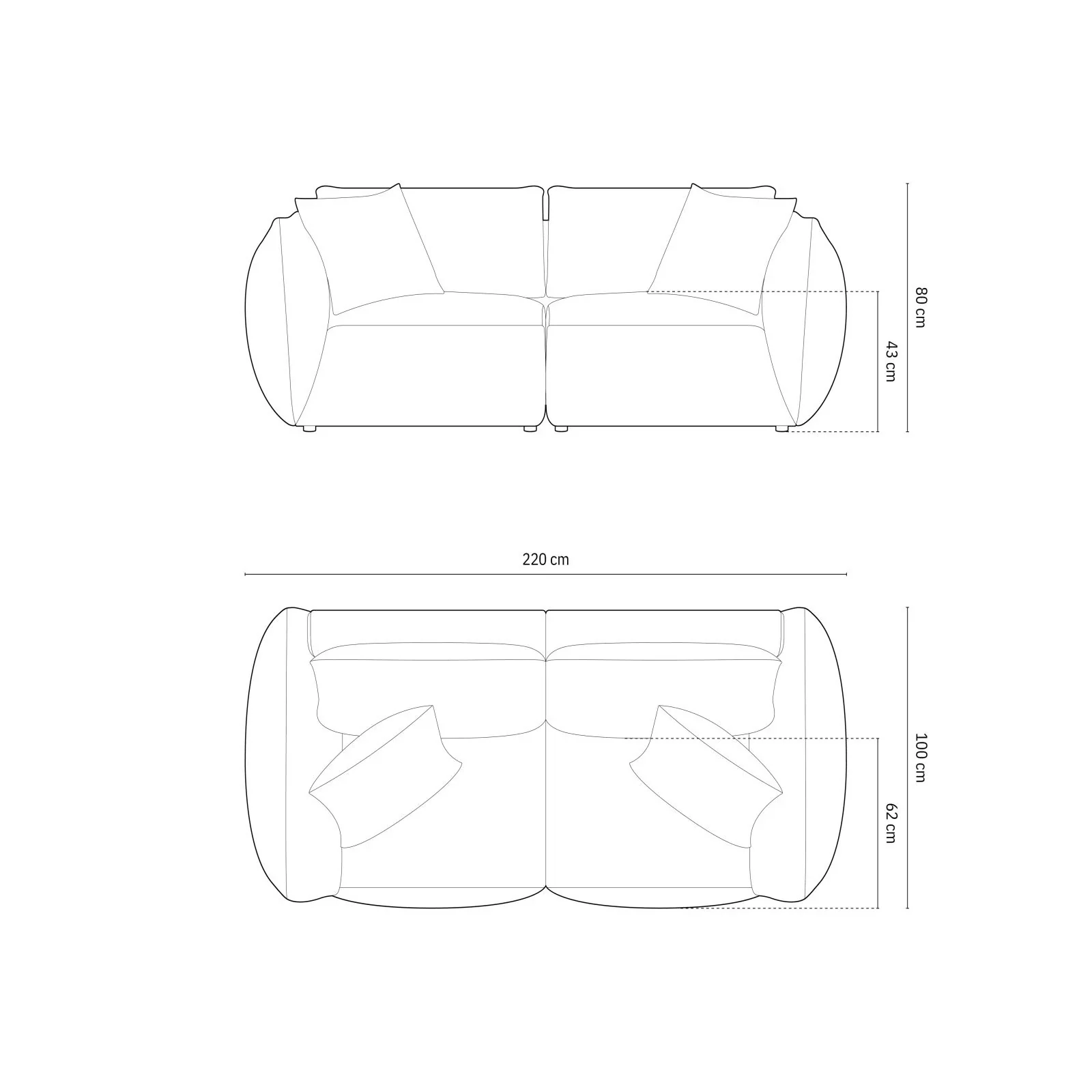 Chris 3-Sitzer Sofa in Leinenoptik aus Samt oder Strukturstoff, 220x100 cm - Image 10