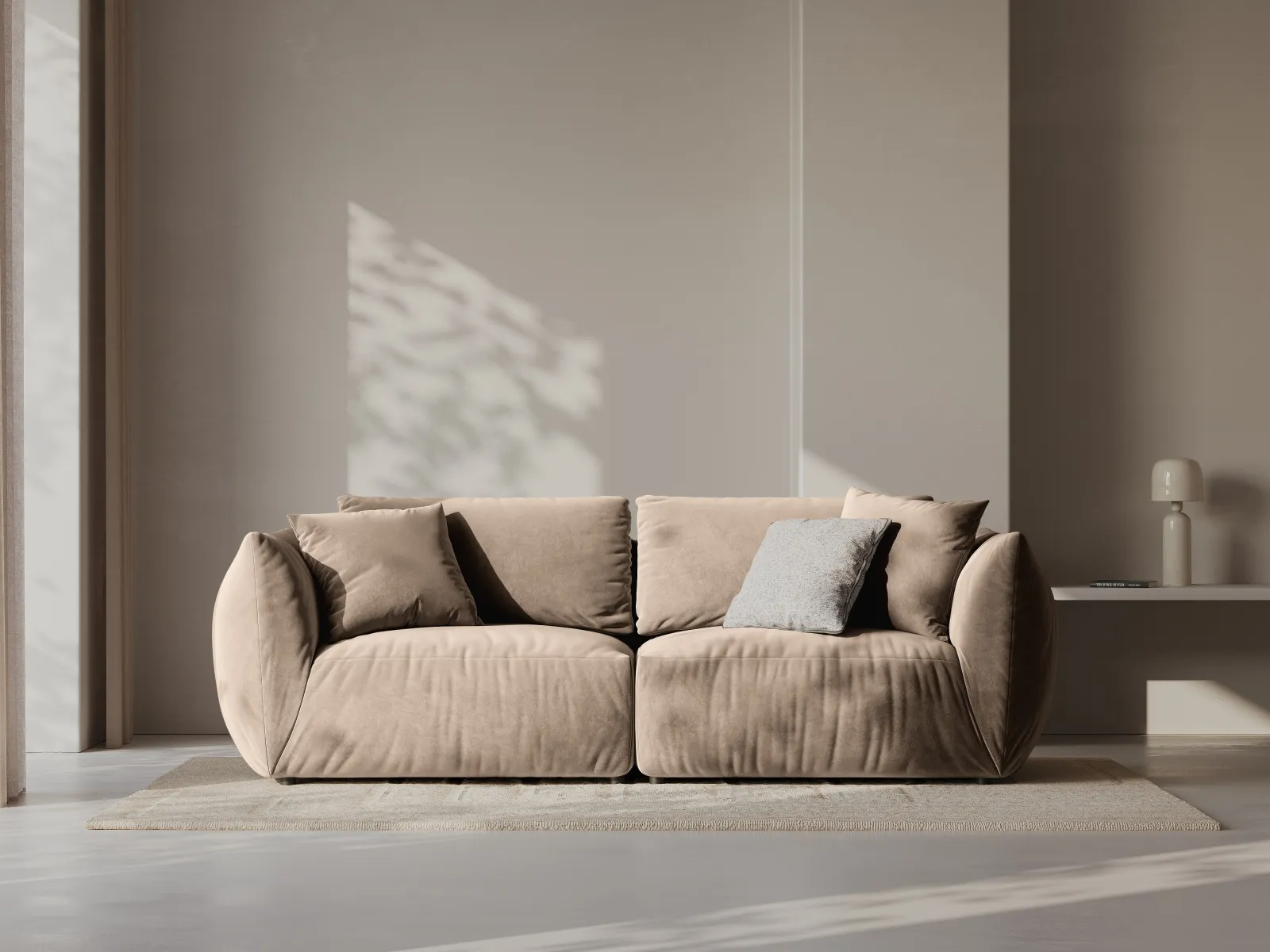Chris 3-Sitzer Sofa in Leinenoptik aus Samt oder Strukturstoff, 220x100 cm - Image 12