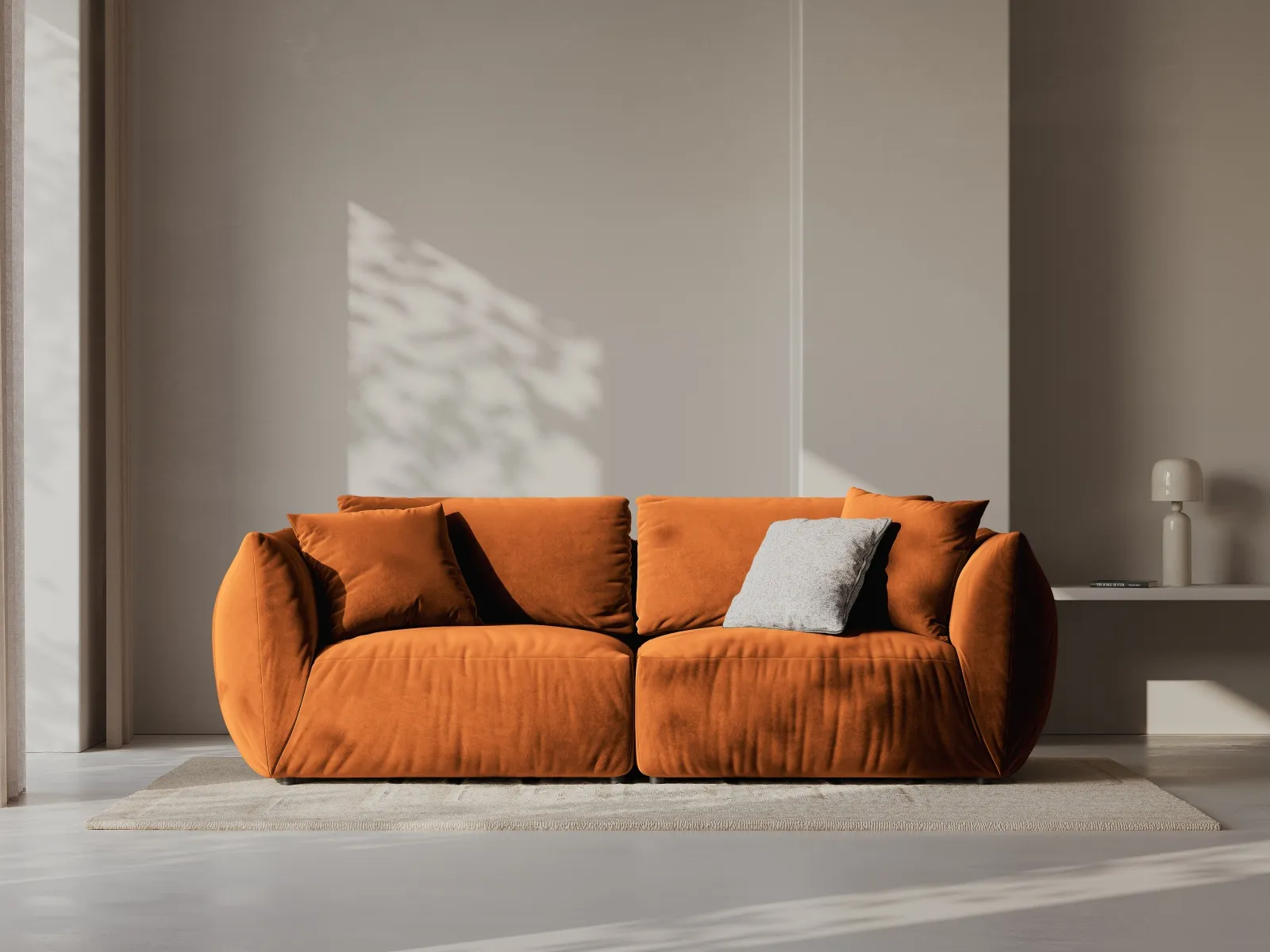 Chris 3-Sitzer Sofa in Leinenoptik aus Samt oder Strukturstoff, 220x100 cm - Image 17