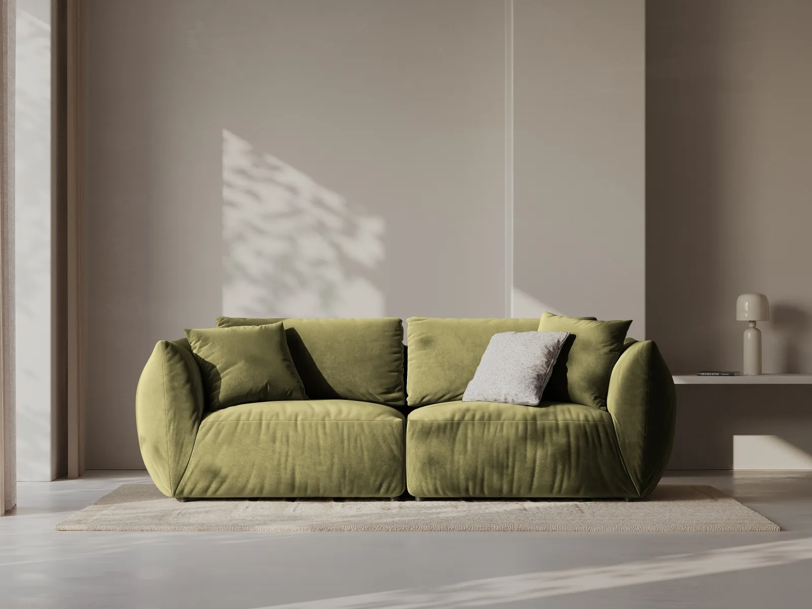 Chris 3-Sitzer Sofa in Leinenoptik aus Samt oder Strukturstoff, 220x100 cm - Image 22